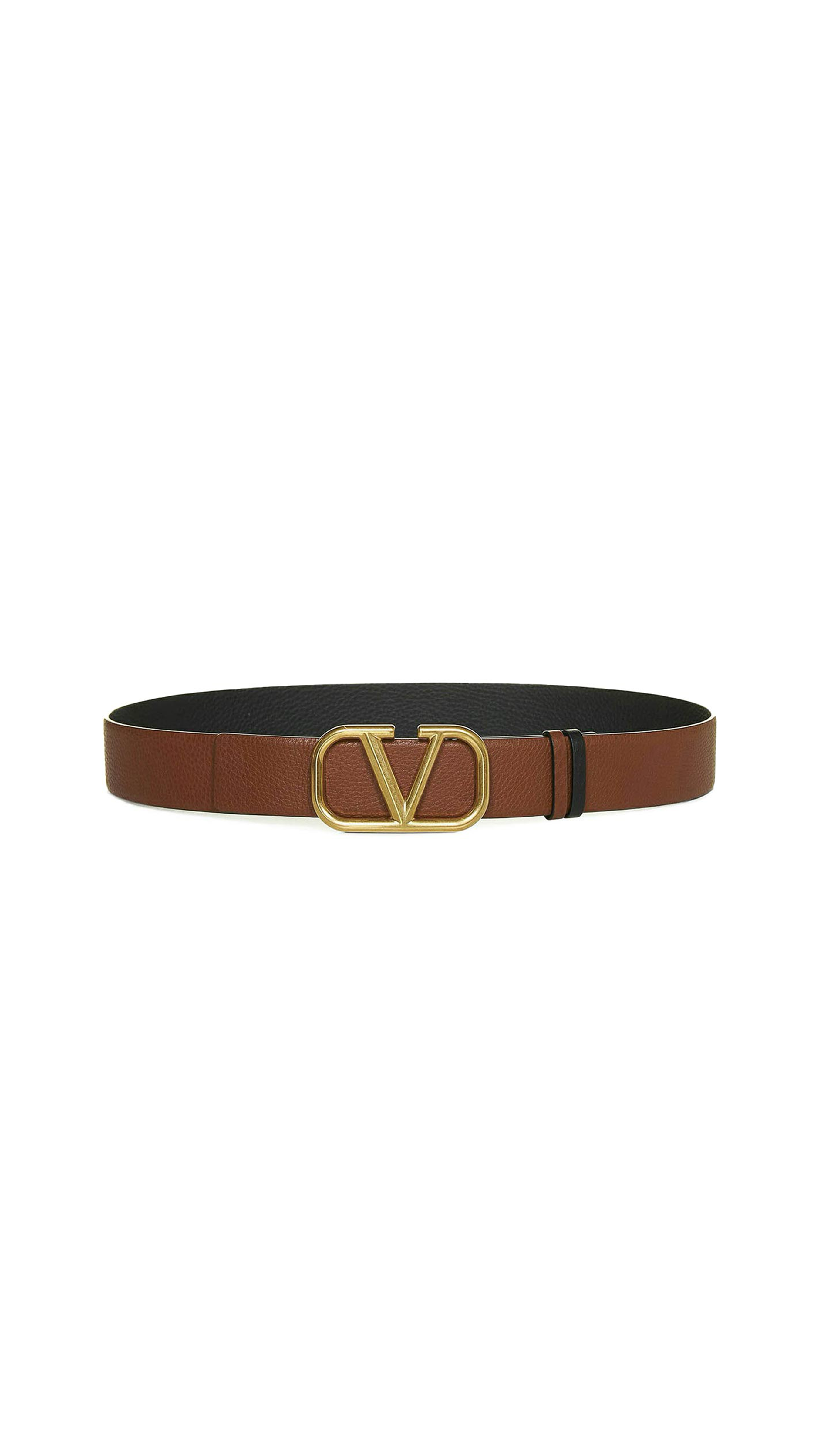 Vlogo Signature Calfskin Belt 40 MM - Selleria/Black