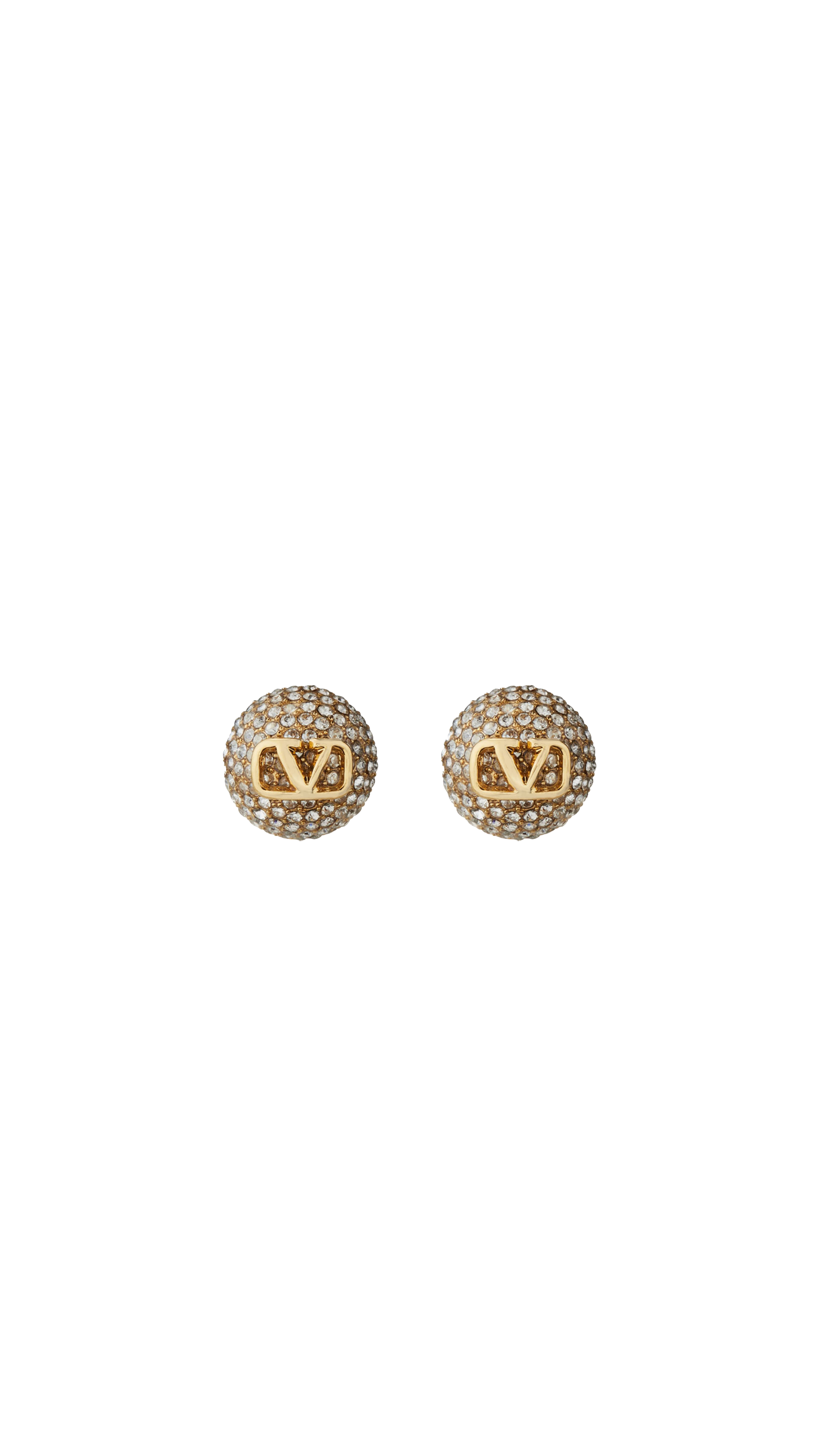 Stud Earrings Vlogo Signature With Swarovski® Crystals - Gold