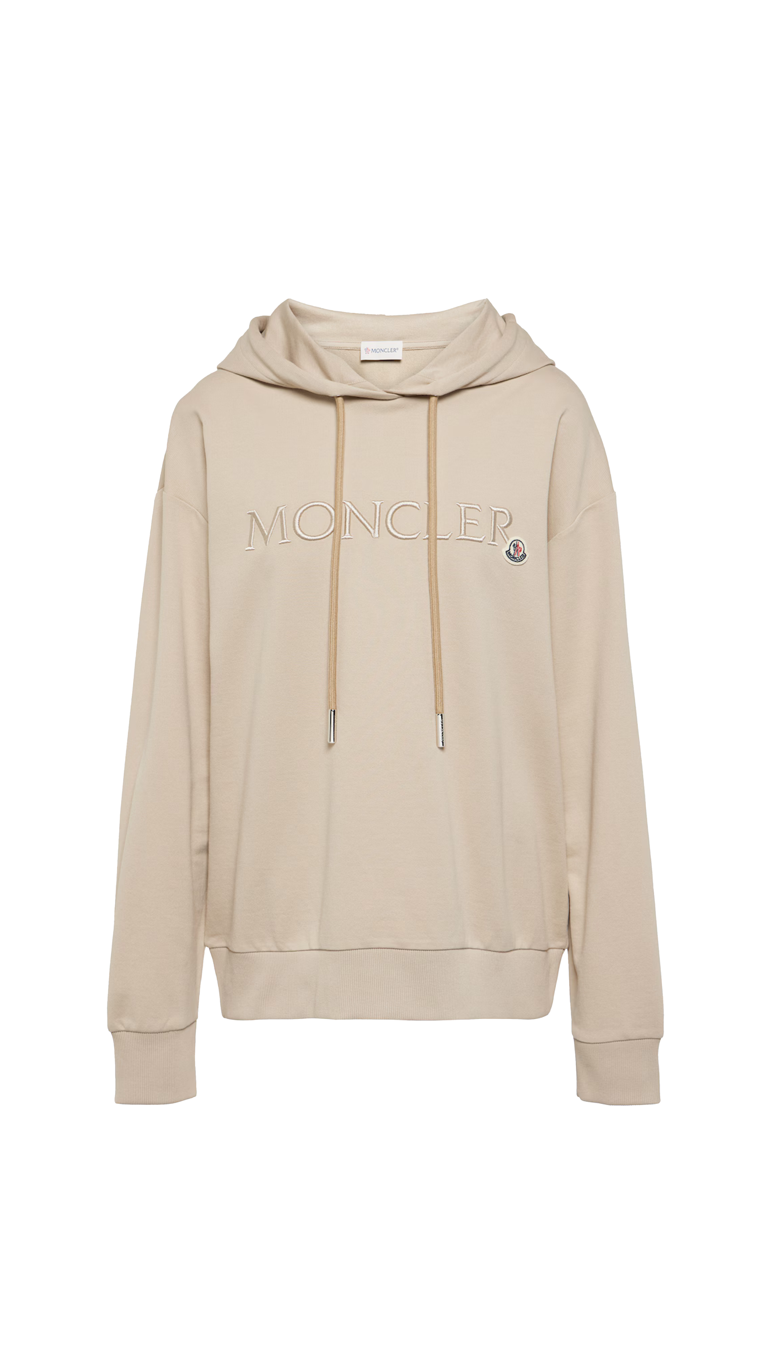 Embroidered Logo Hoodie - Beige