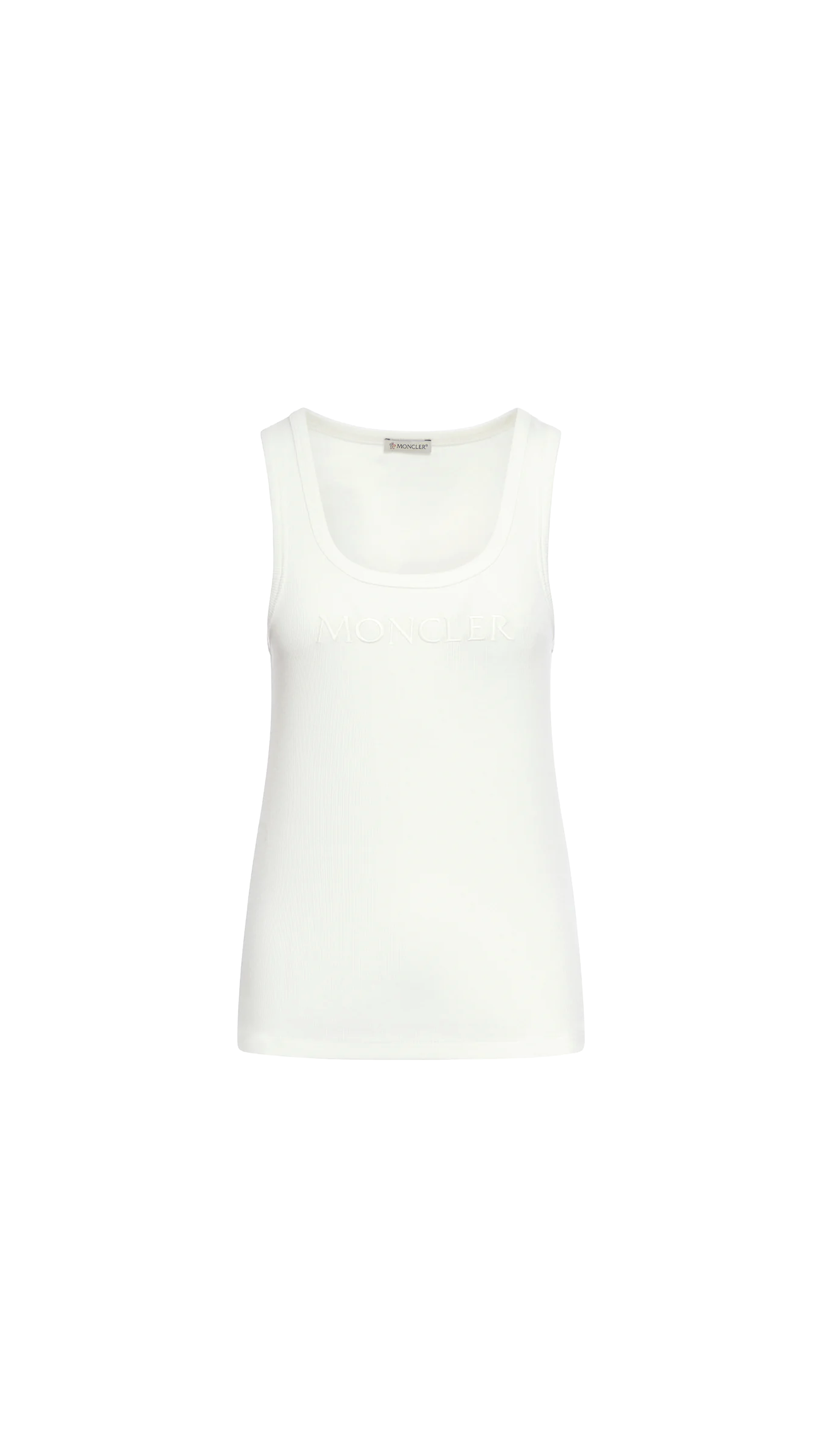 Embroidered Logo Tank Top - White