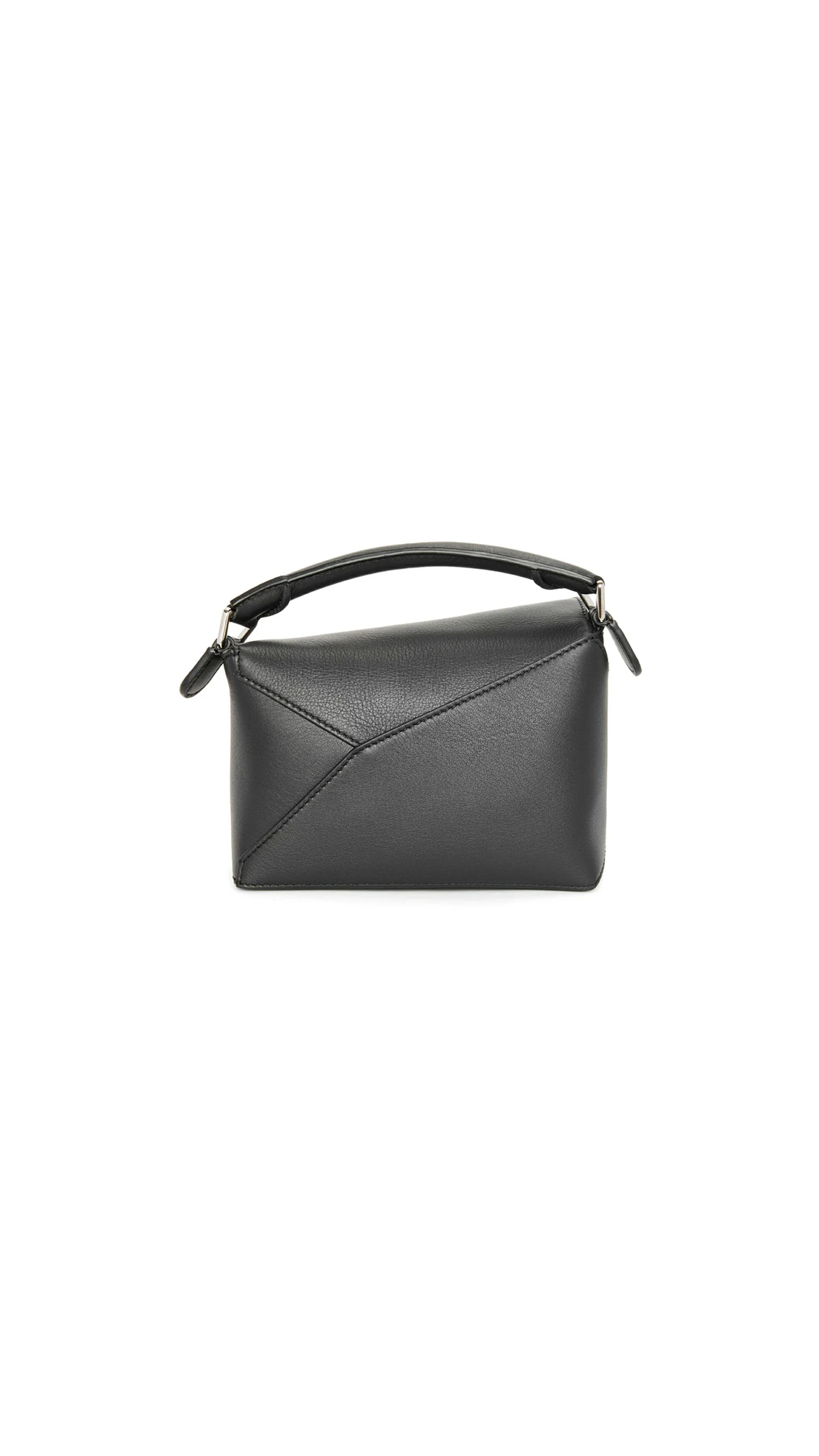 Mini Puzzle Bag in Classic Calfskin - Black