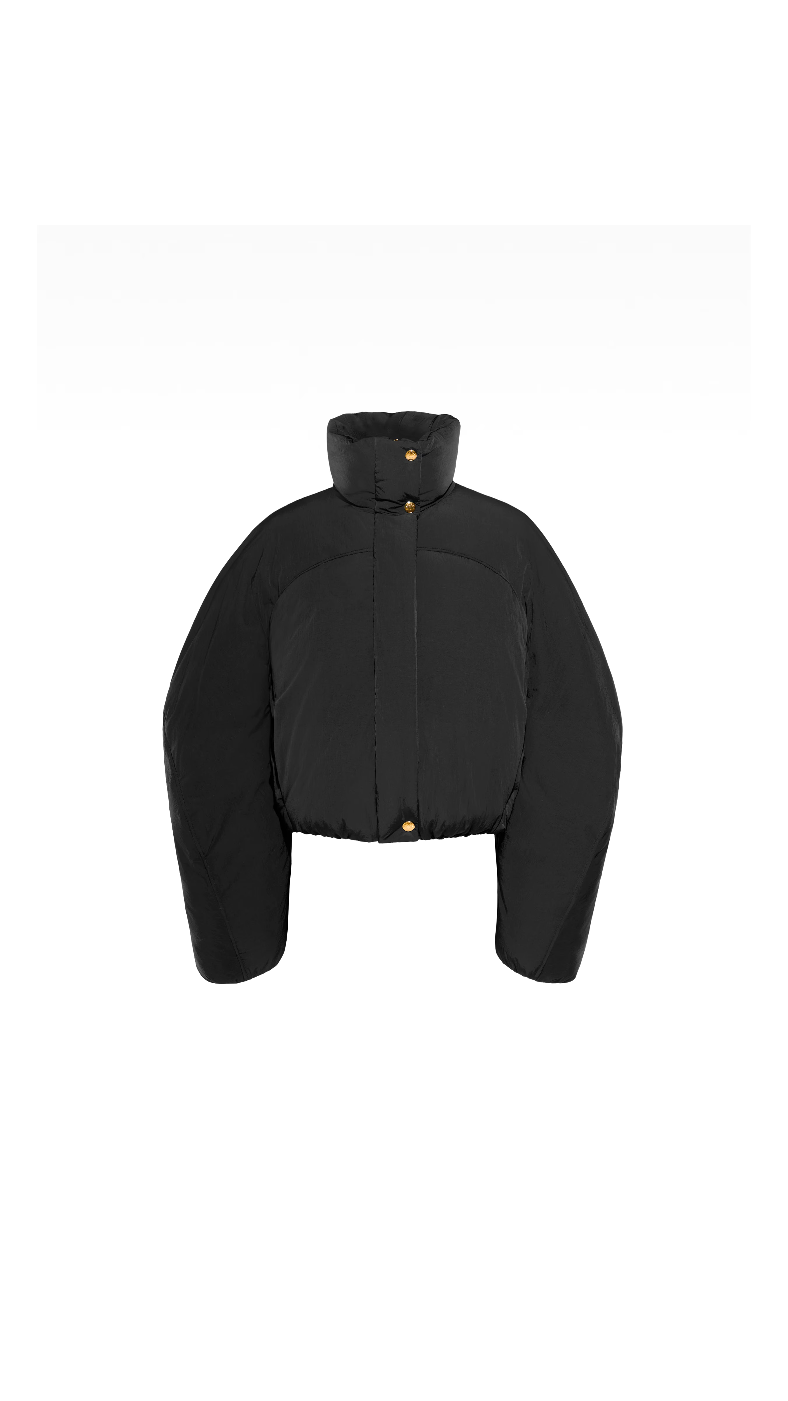 The Caraco Cropped Puffer Jacket - Black