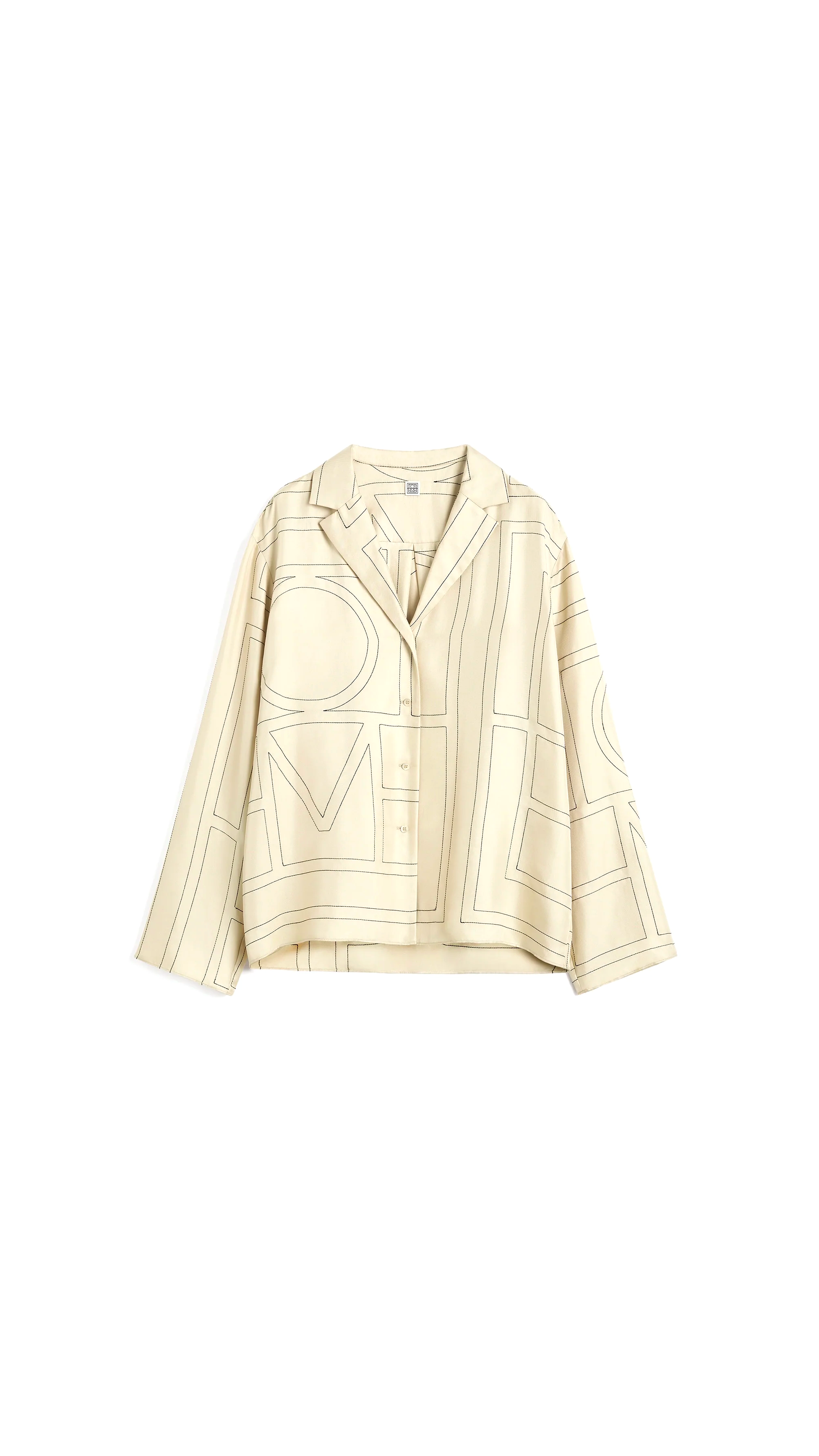 Monogram Silk Pj Top - Ivory