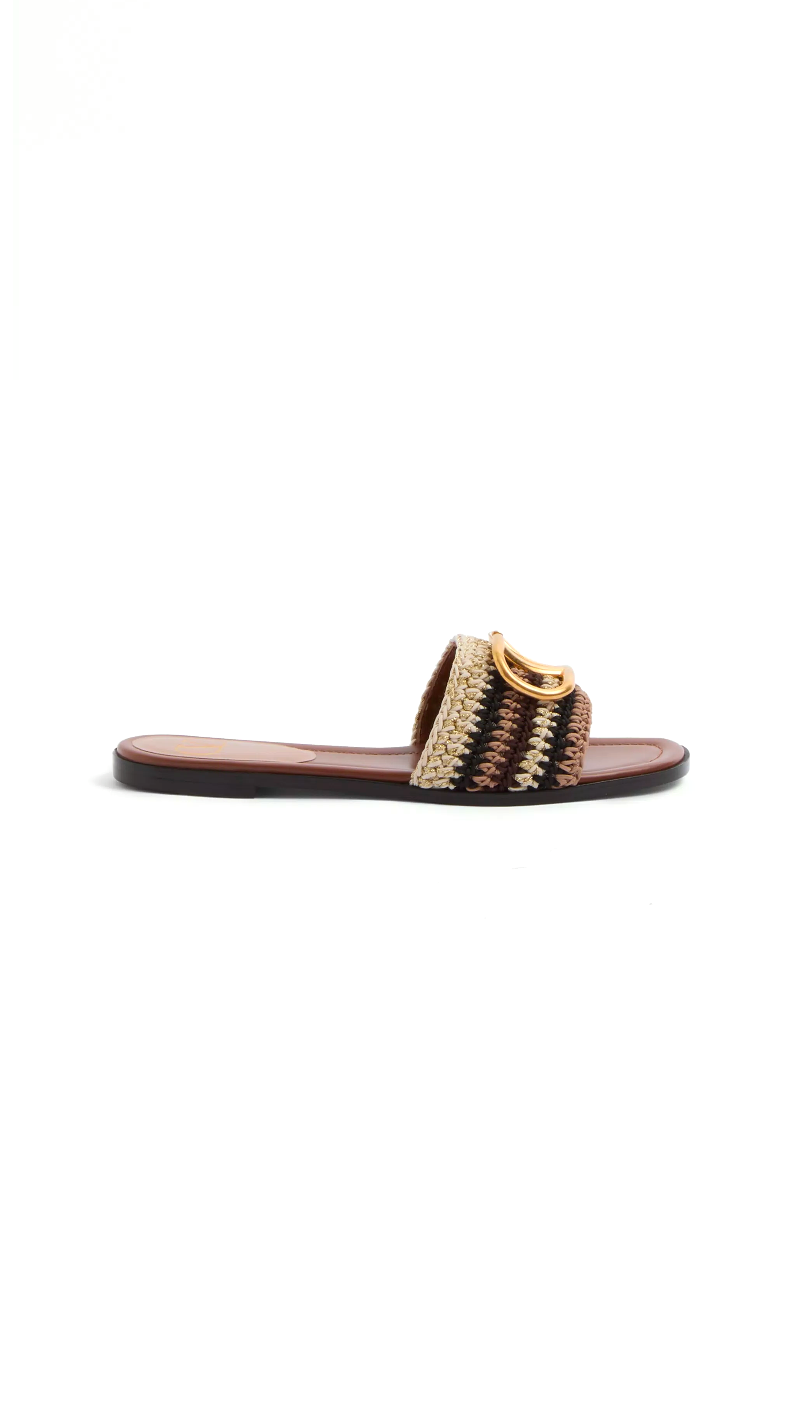 Vlogo Signature Slide Sandal with Crochet Embroidery - Multicolour