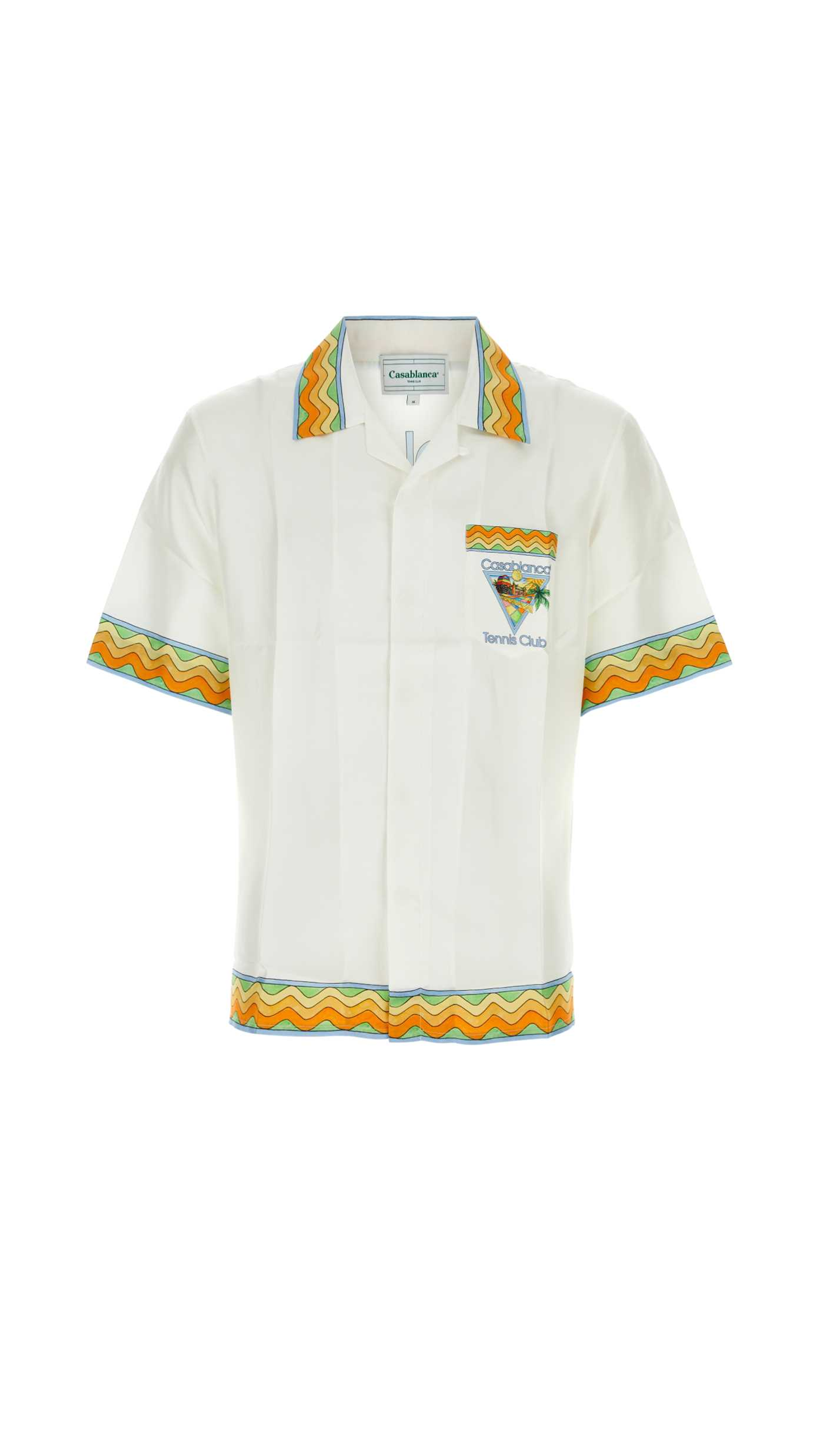 Afro Cubism Tennis Club Silk Shirt - White