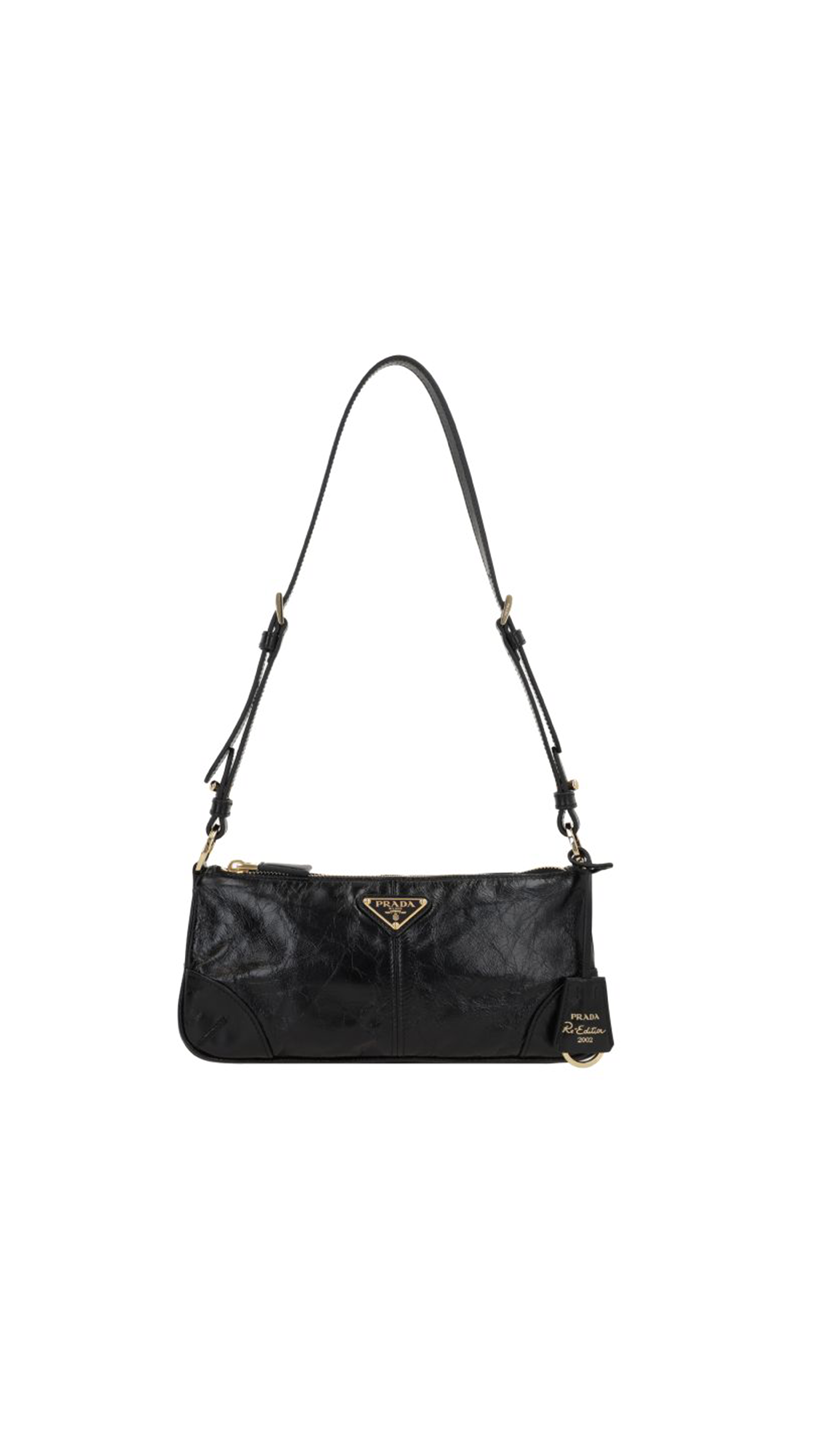 Re-Edition 2002 Medium Leather Shoulder Bag - Black