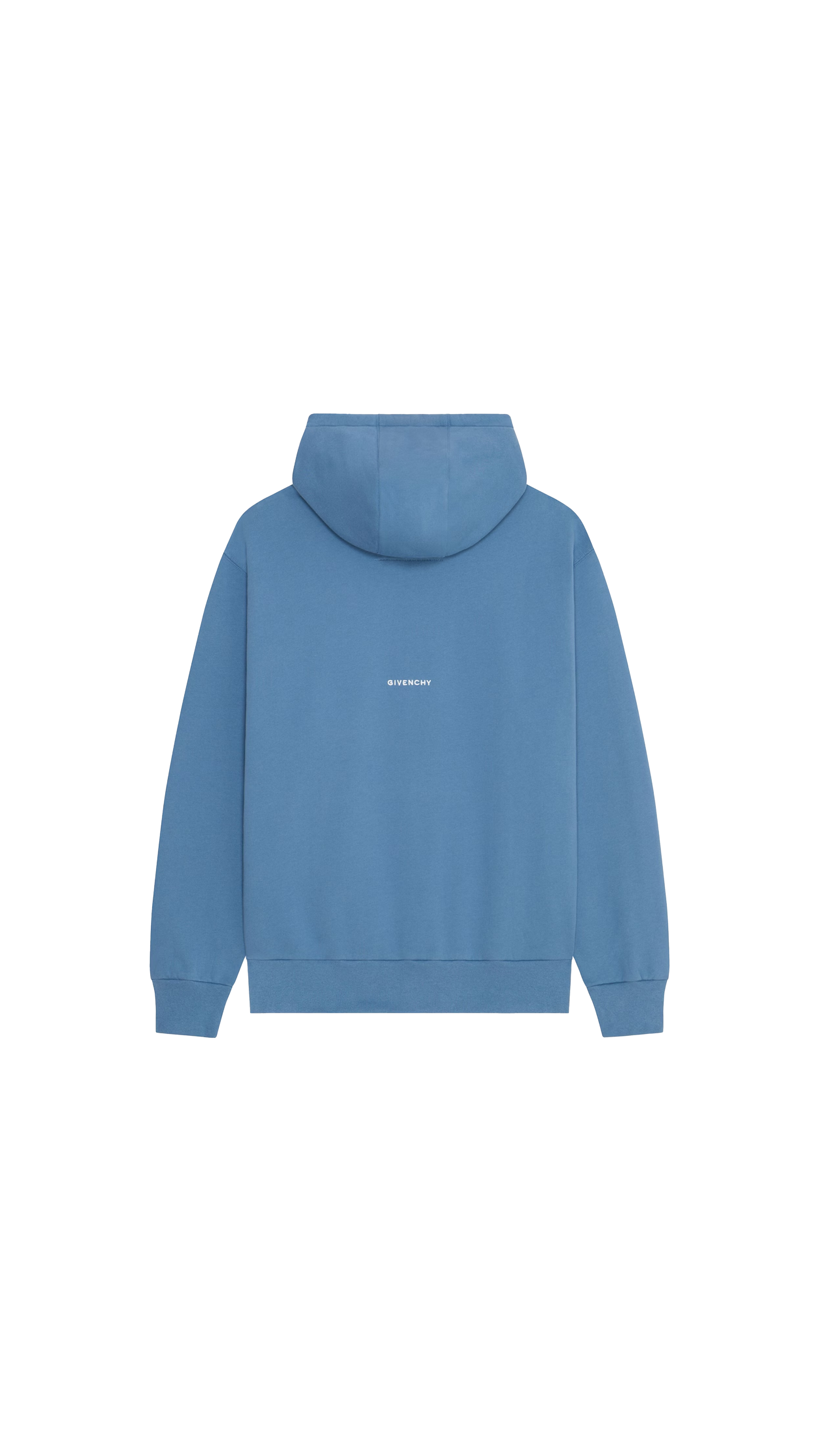 Boxy Fit Hoodie In Fleece With 4g Detail - Blue