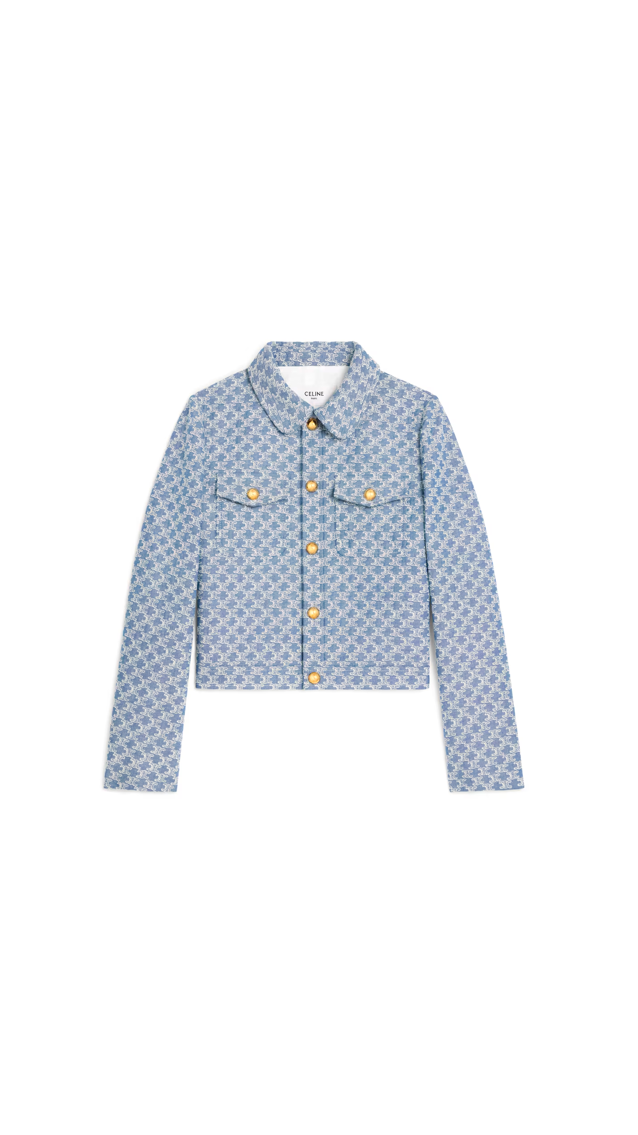 Trucker Jacket in Monogram Chambray Cotton - Blue Denim