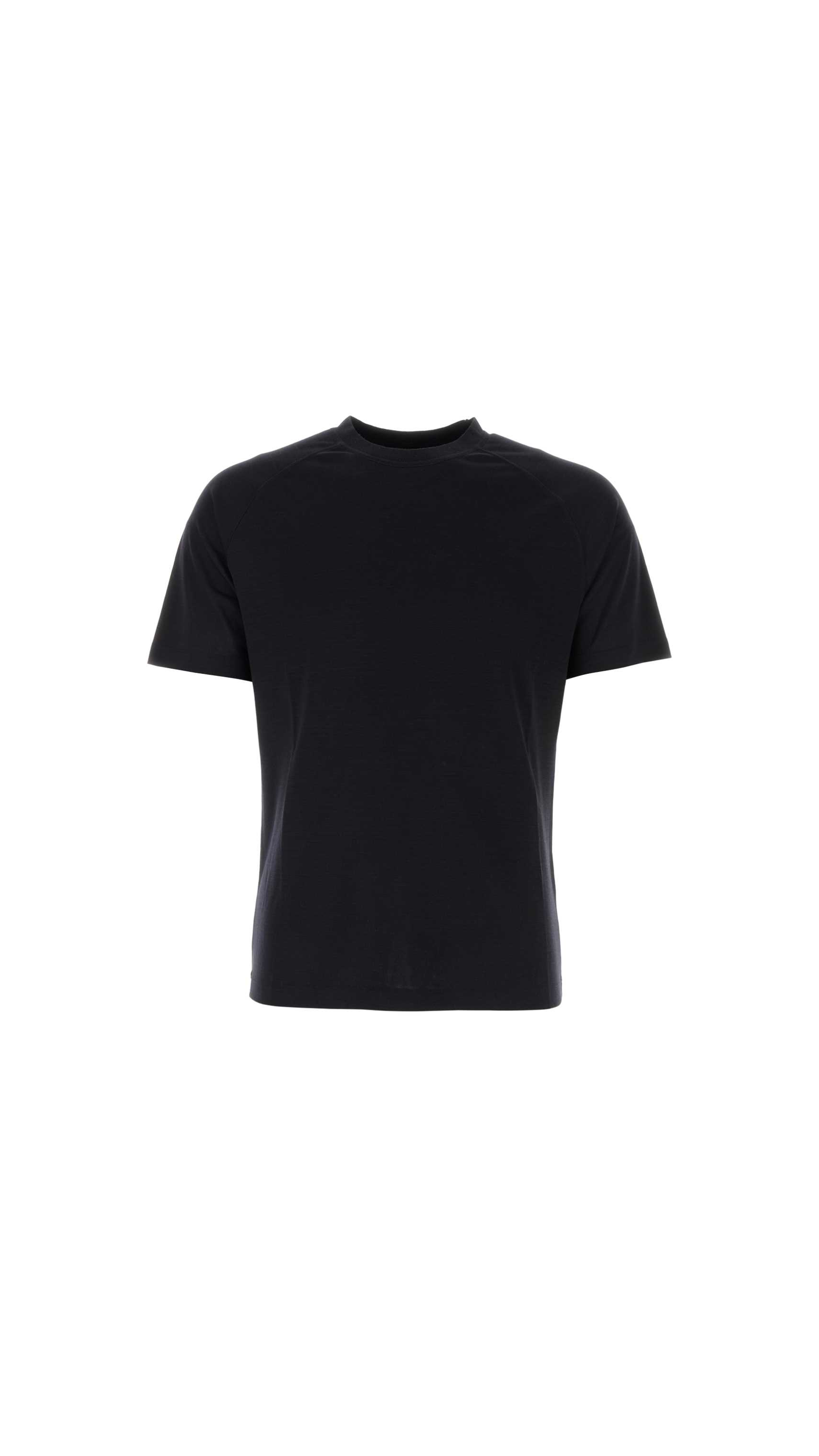 Zegna Wool Short Sleeved Crewneck T-Shirt - Navy