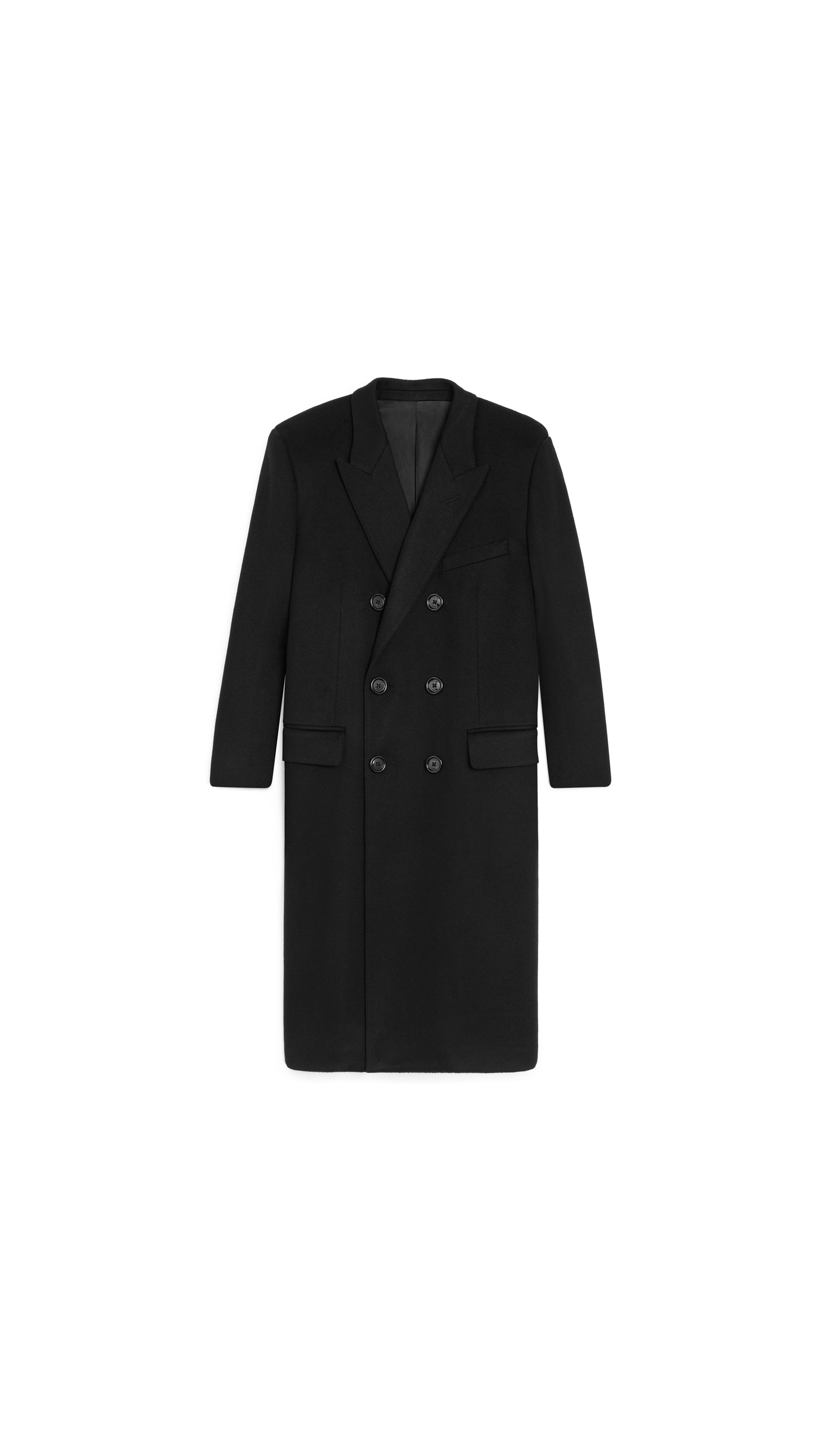 Classic Coat In Wool Cloth - Black