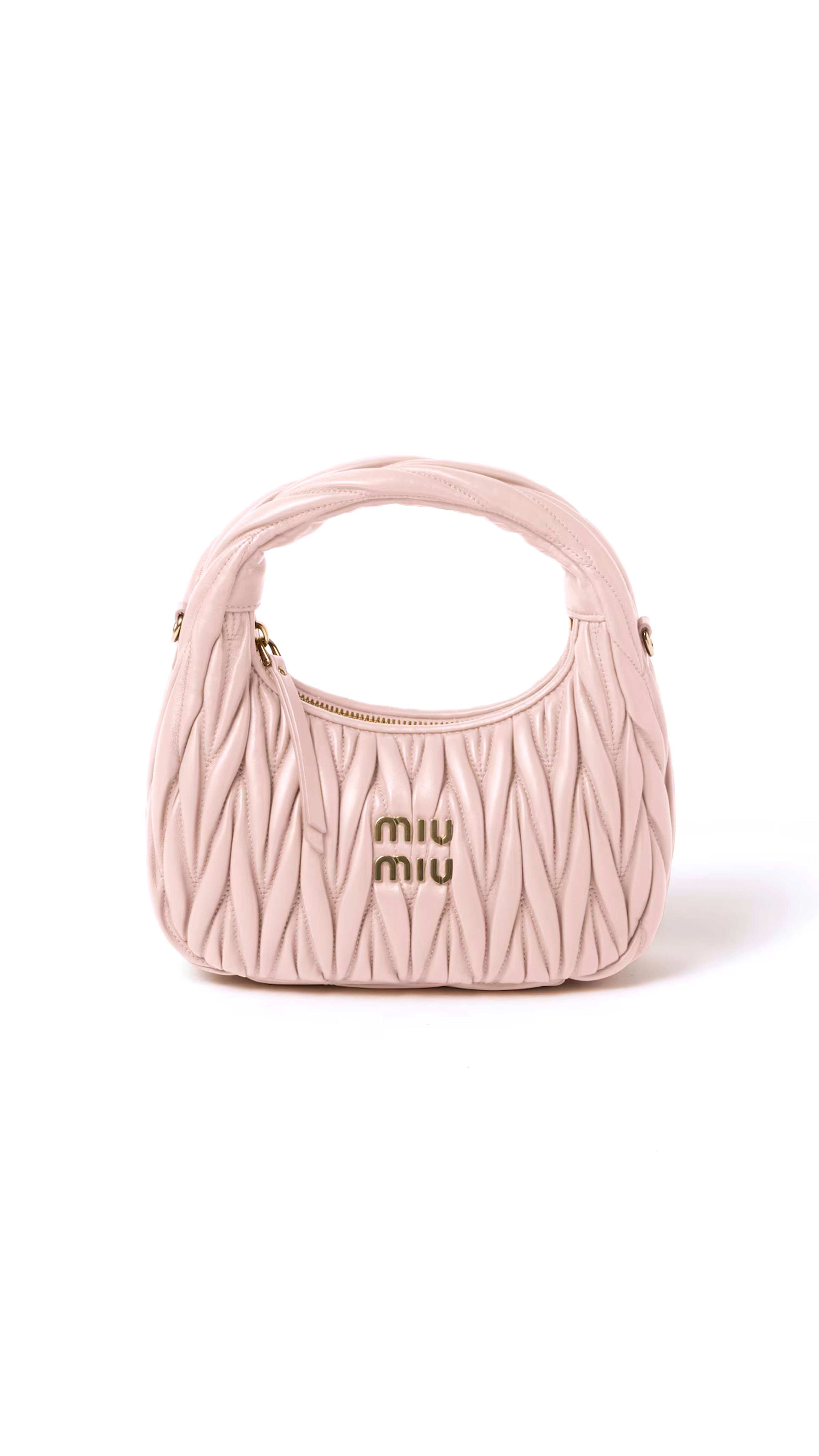 Wander Matelassé Nappa Leather Hobo Bag - Powder Pink