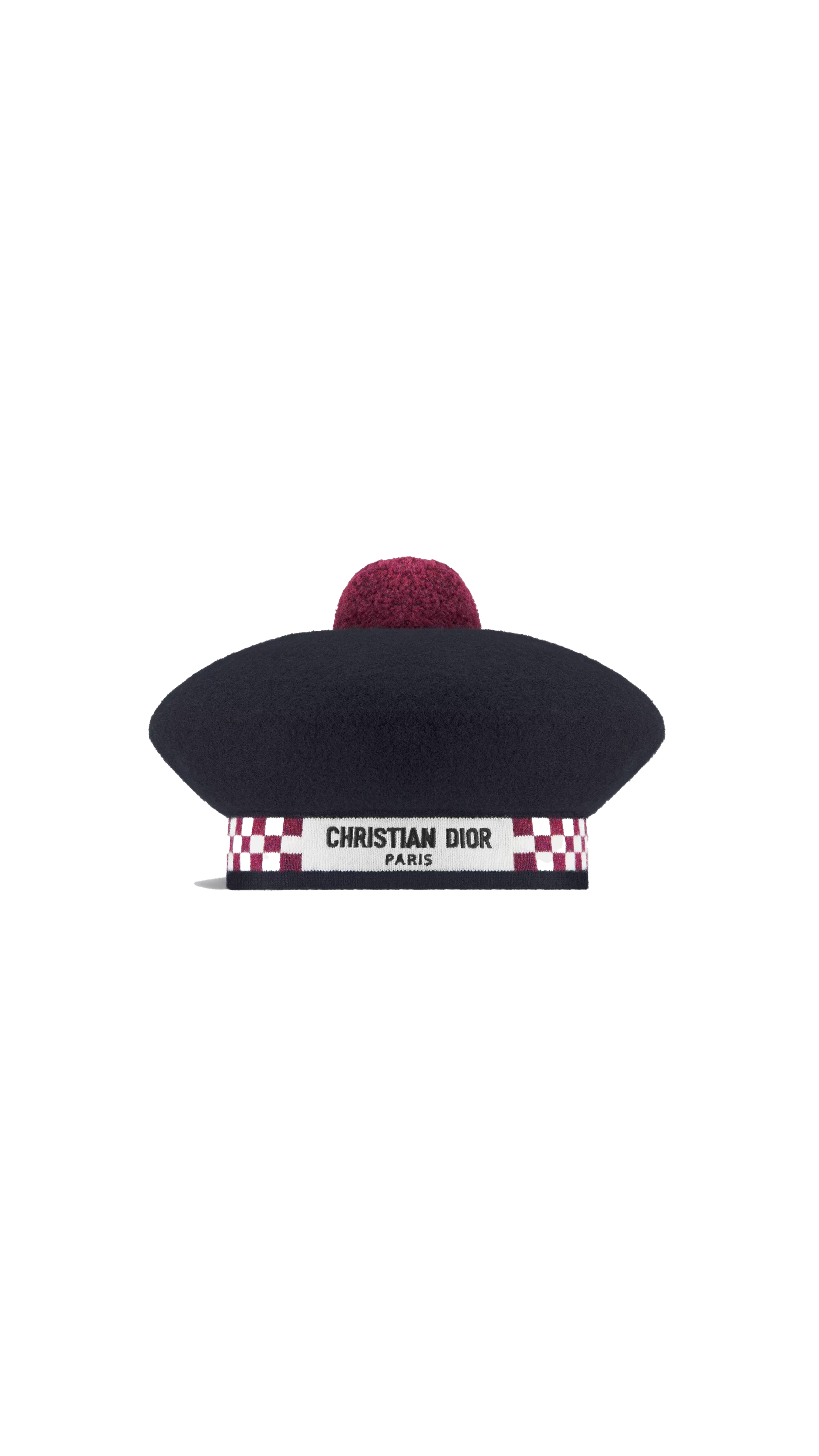 Dior Castle Beret - Black/Burgundy