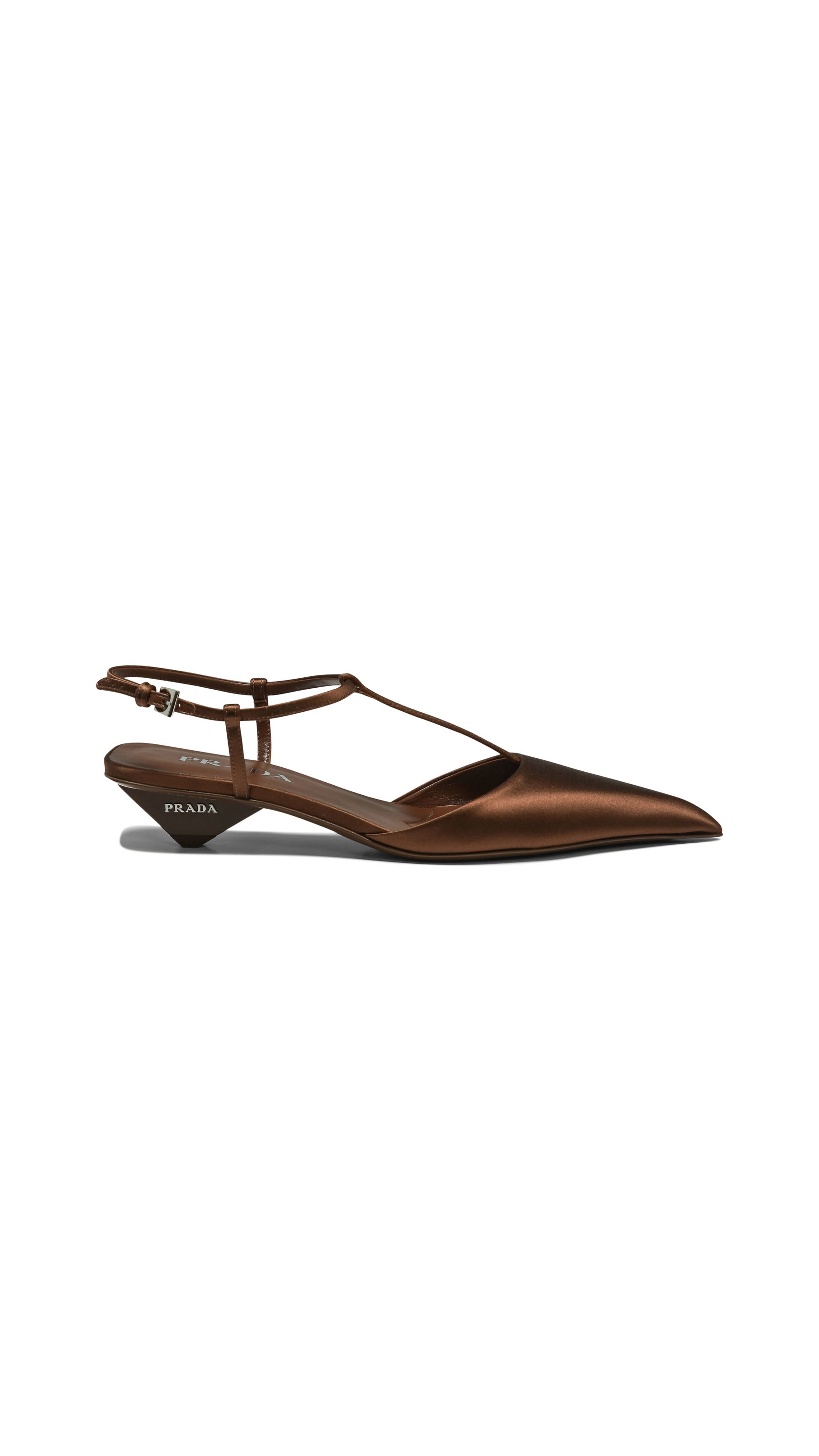 Satin Slingback Pumps - Tobacco