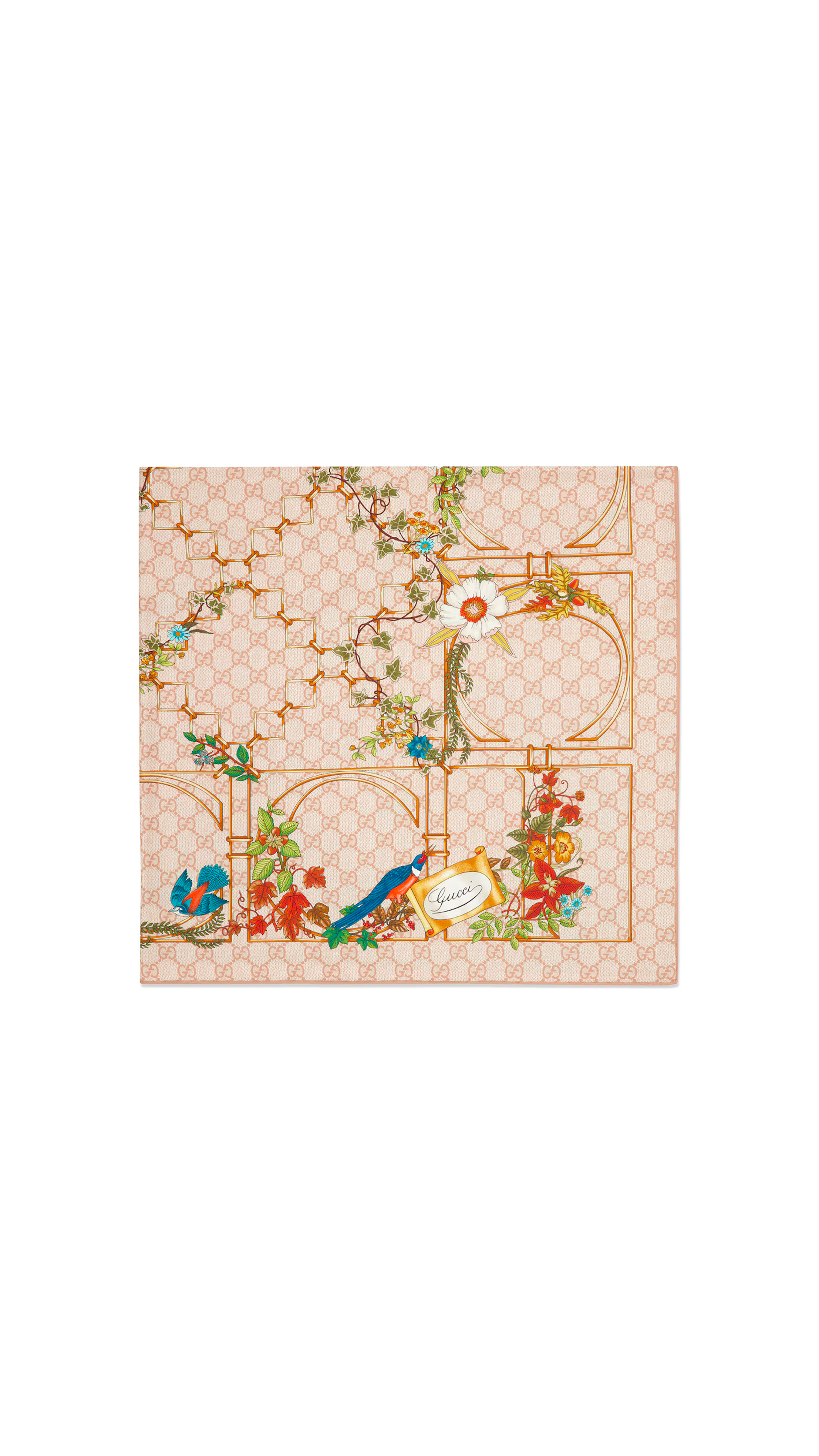 Printed Silk Carré  -  Multicolor