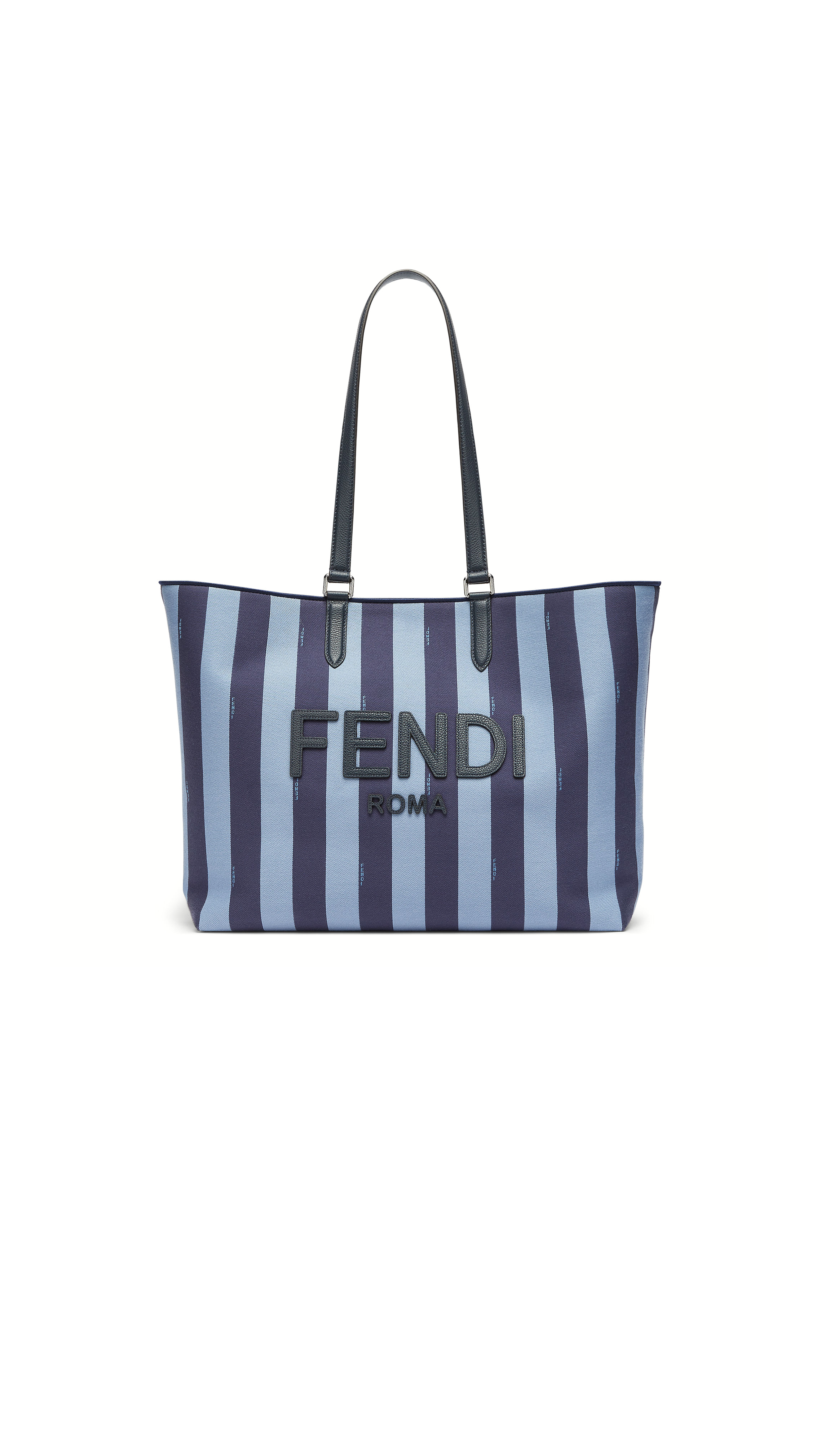 Fendi Signature Pequin Jacquard Tote Bag - Blue