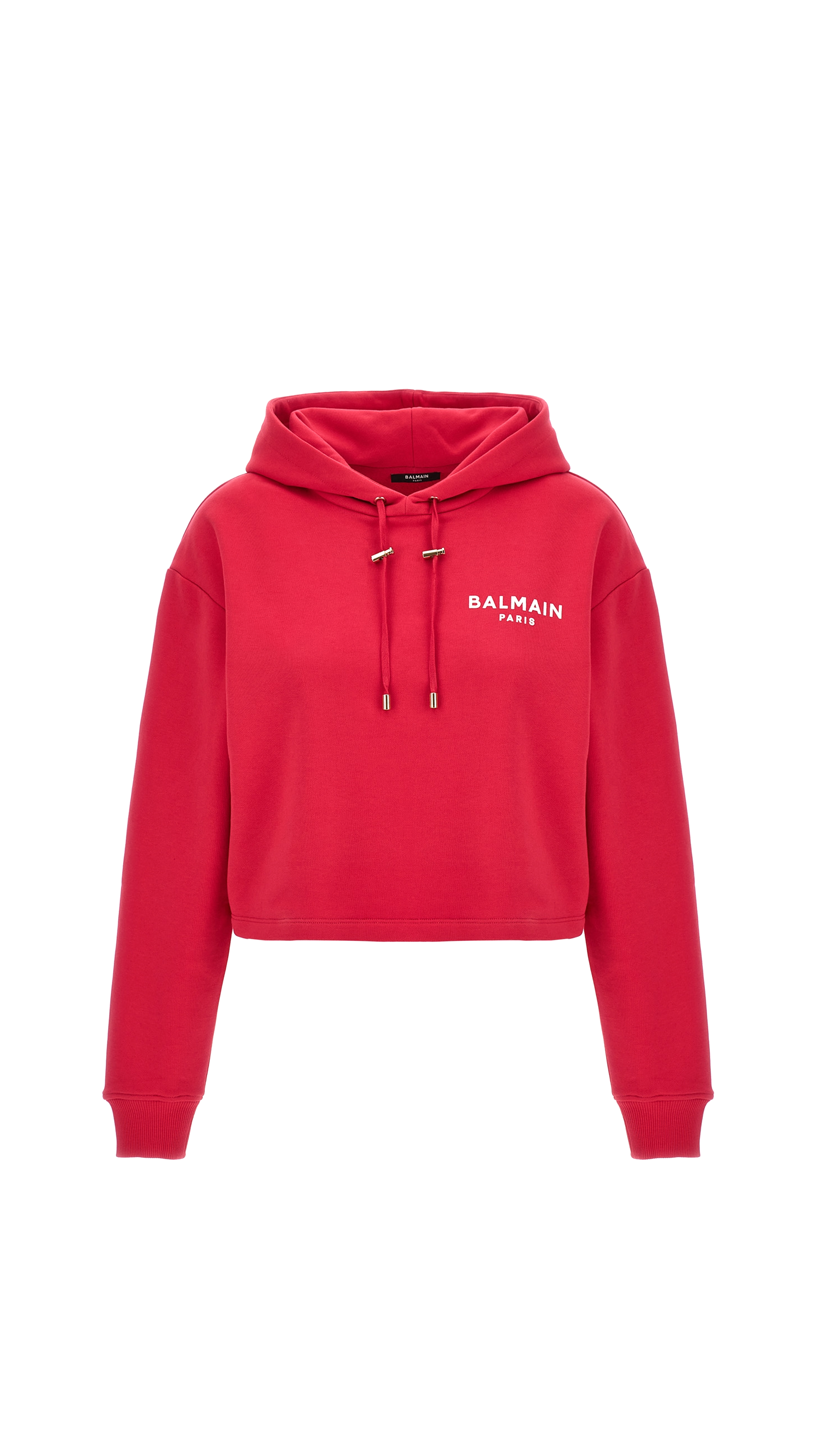 Flocked Balmain Paris Hoodie - Pink