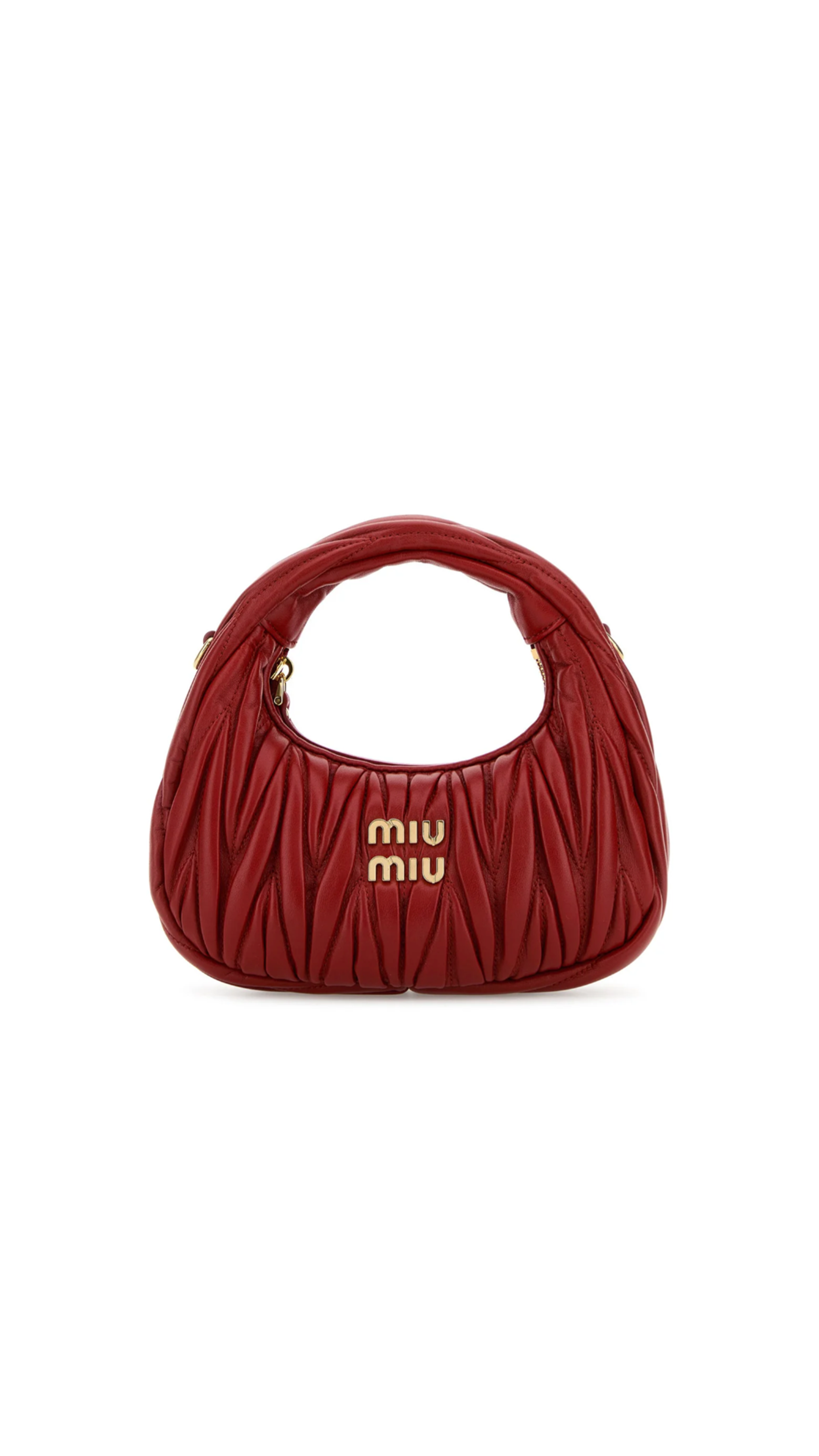 Wander Matelassé Nappa Leather Hobo Mini-bag - Red