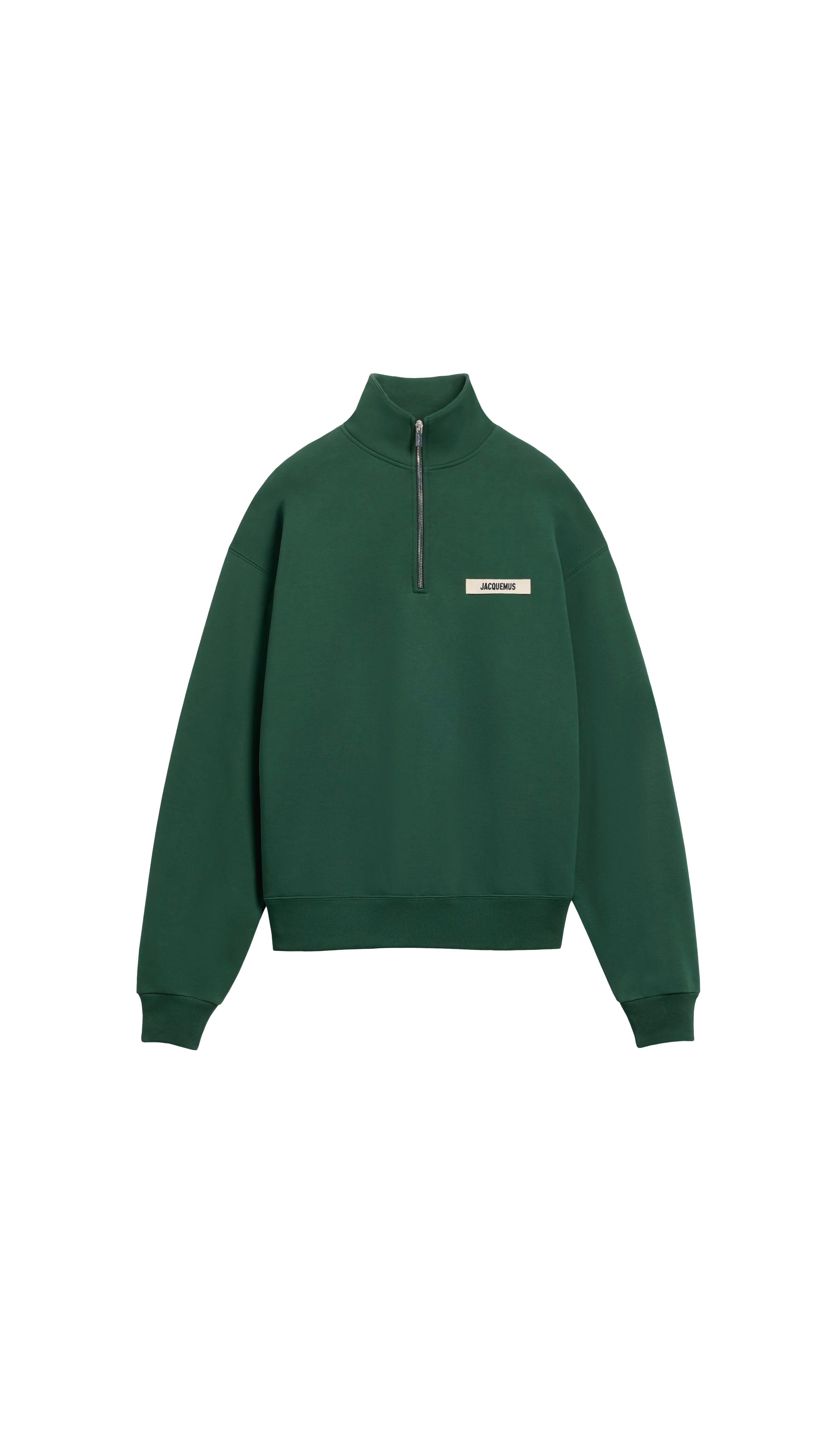 The Gros Grain Zipped-rollneck Sweatshirt - Dark Green 2