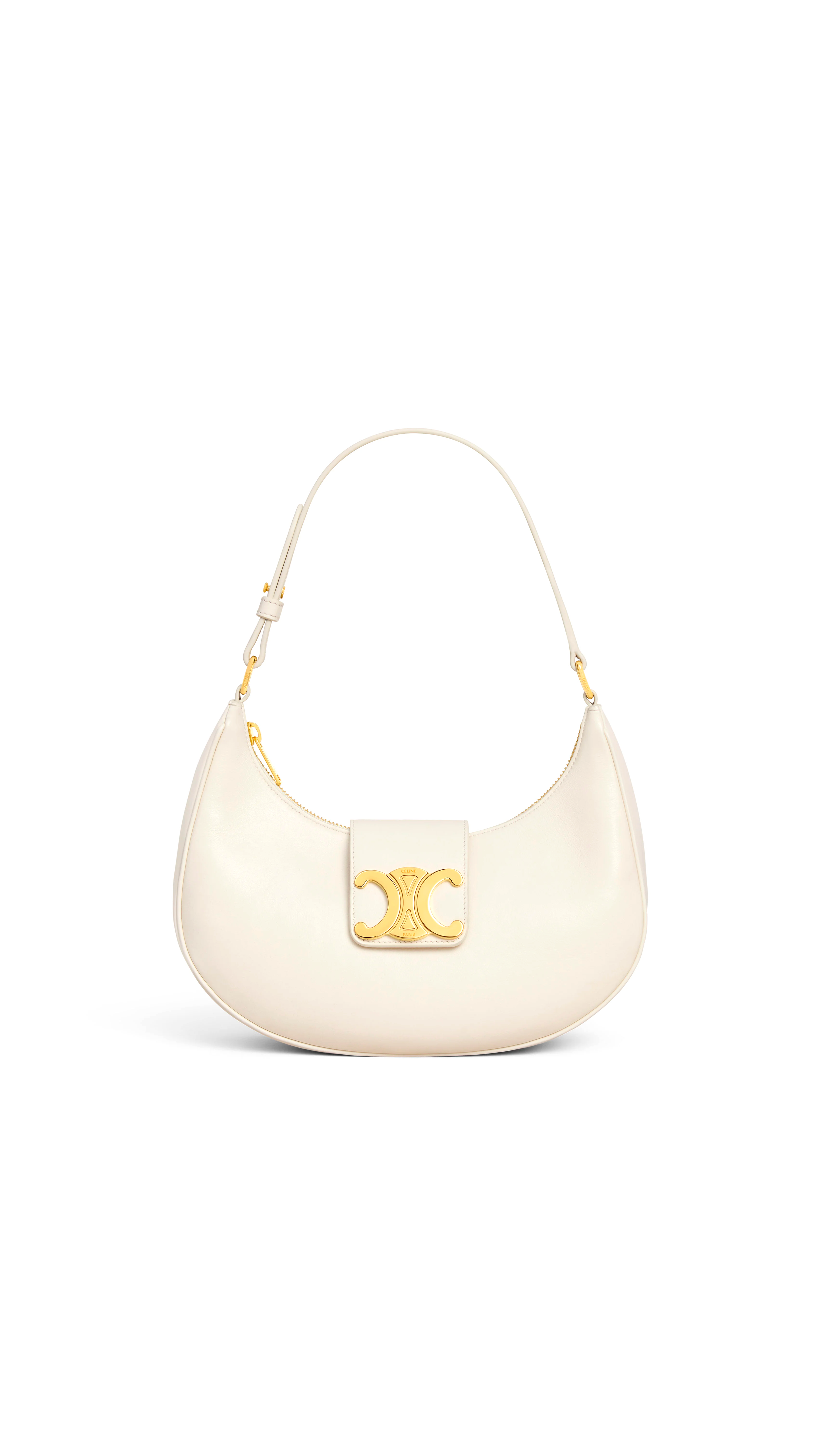 Medium Ava Triomphe Bag In Smooth Calfskin - White Cotton