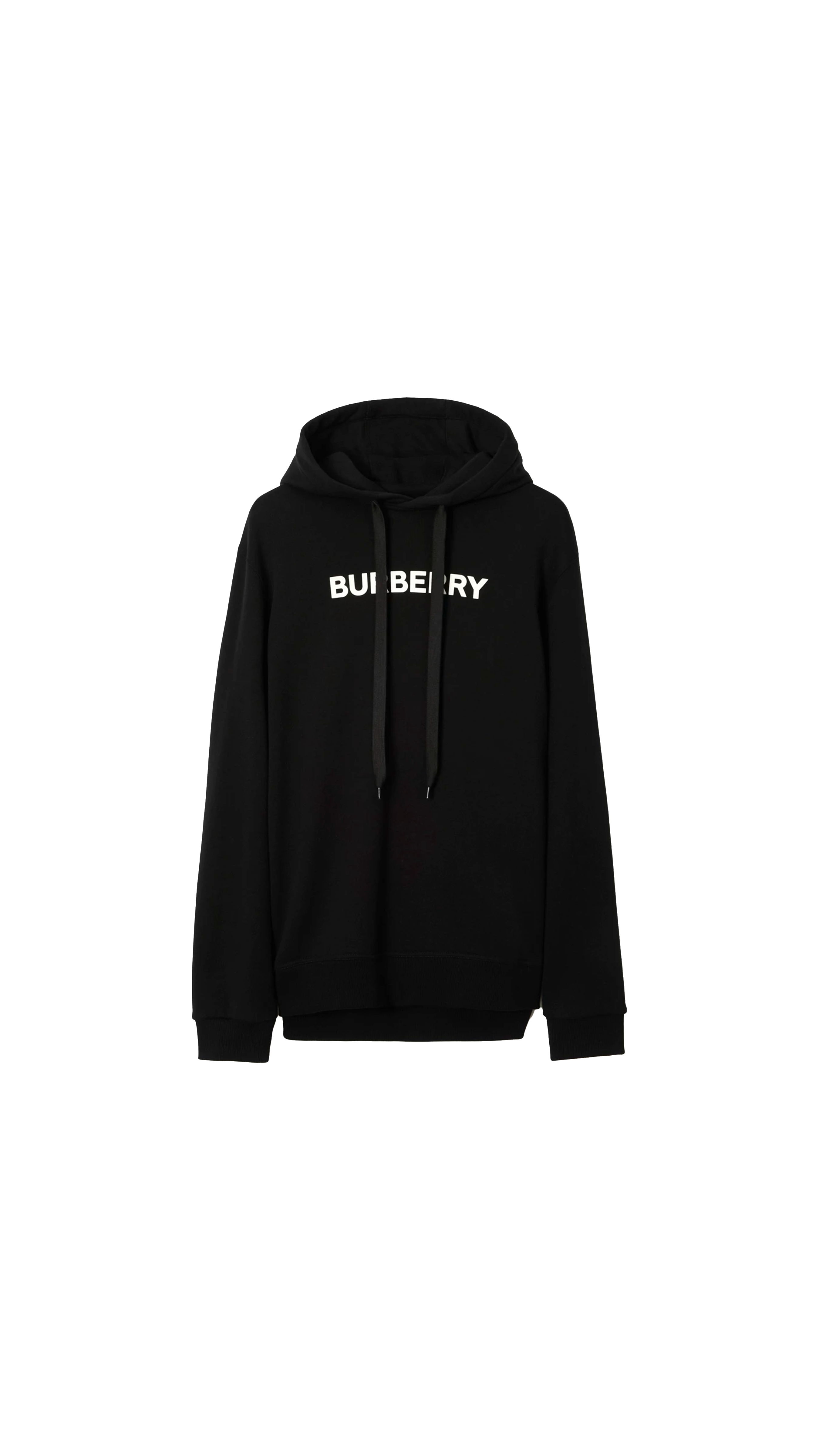 Logo Cotton Hoodie - Black