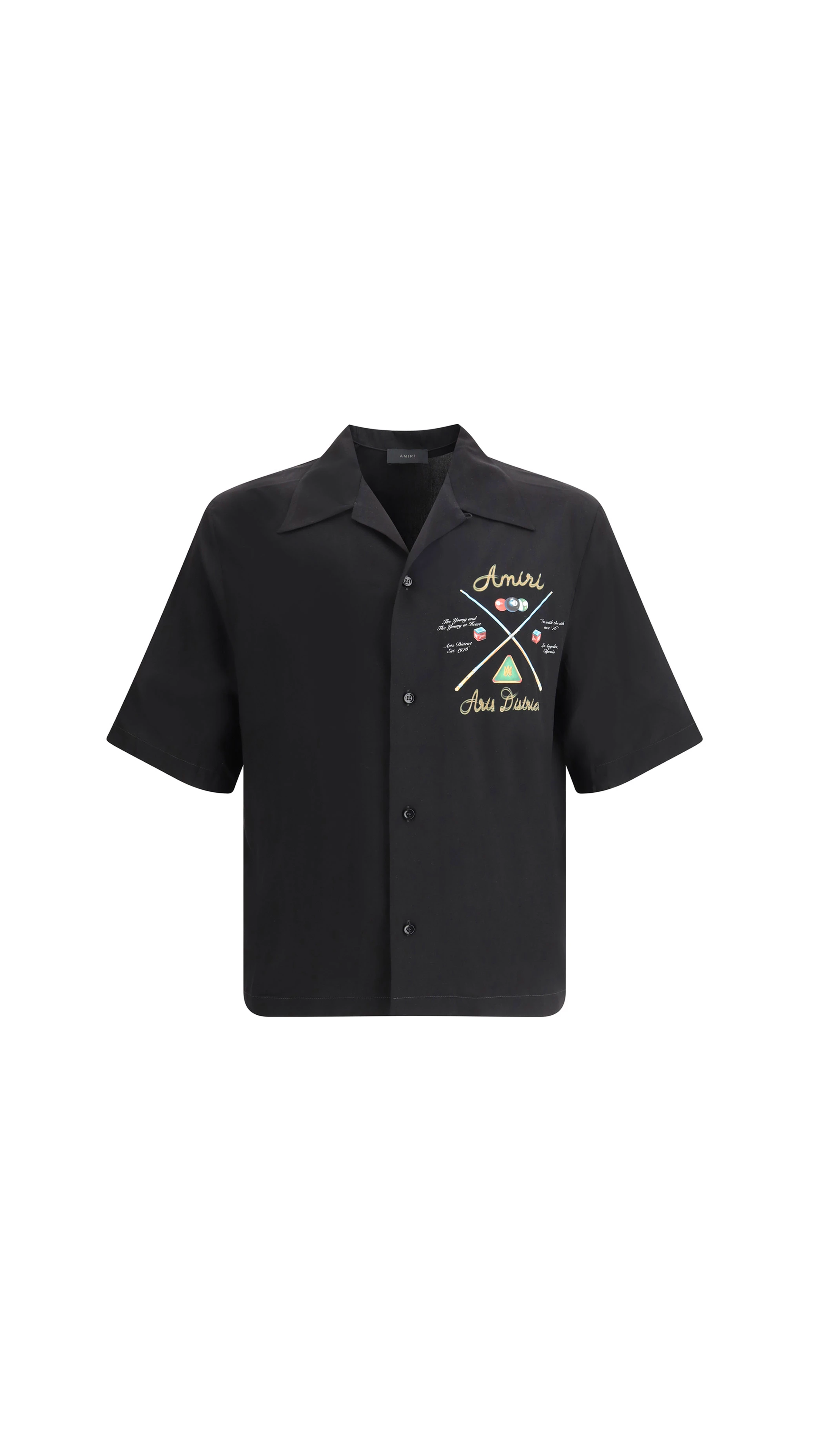 Amiri Pool Cue Bowling Shirt - Black