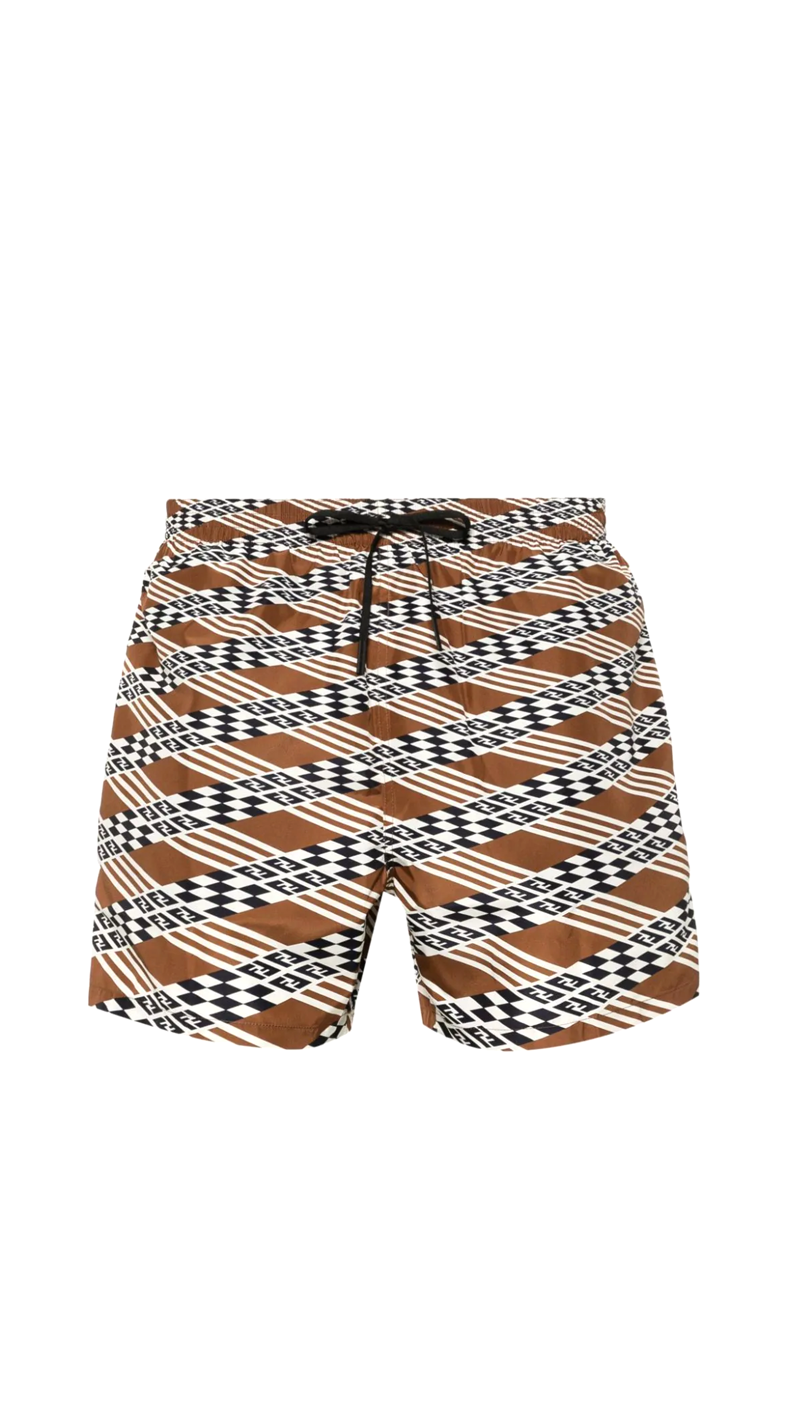 FF Nylon Swim Shorts - Brown