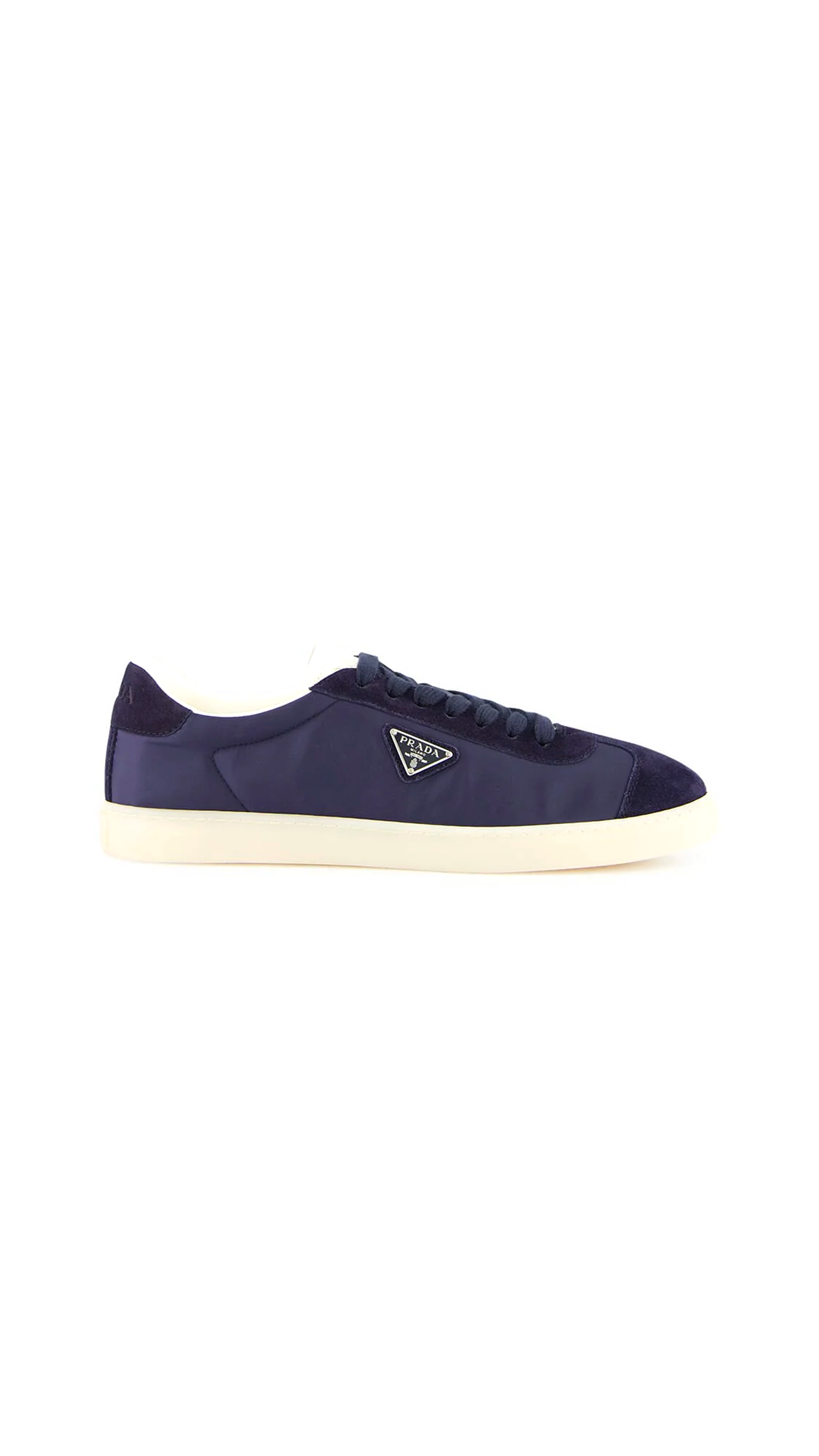 Navy Fabric and Suede Sneakers - Navy