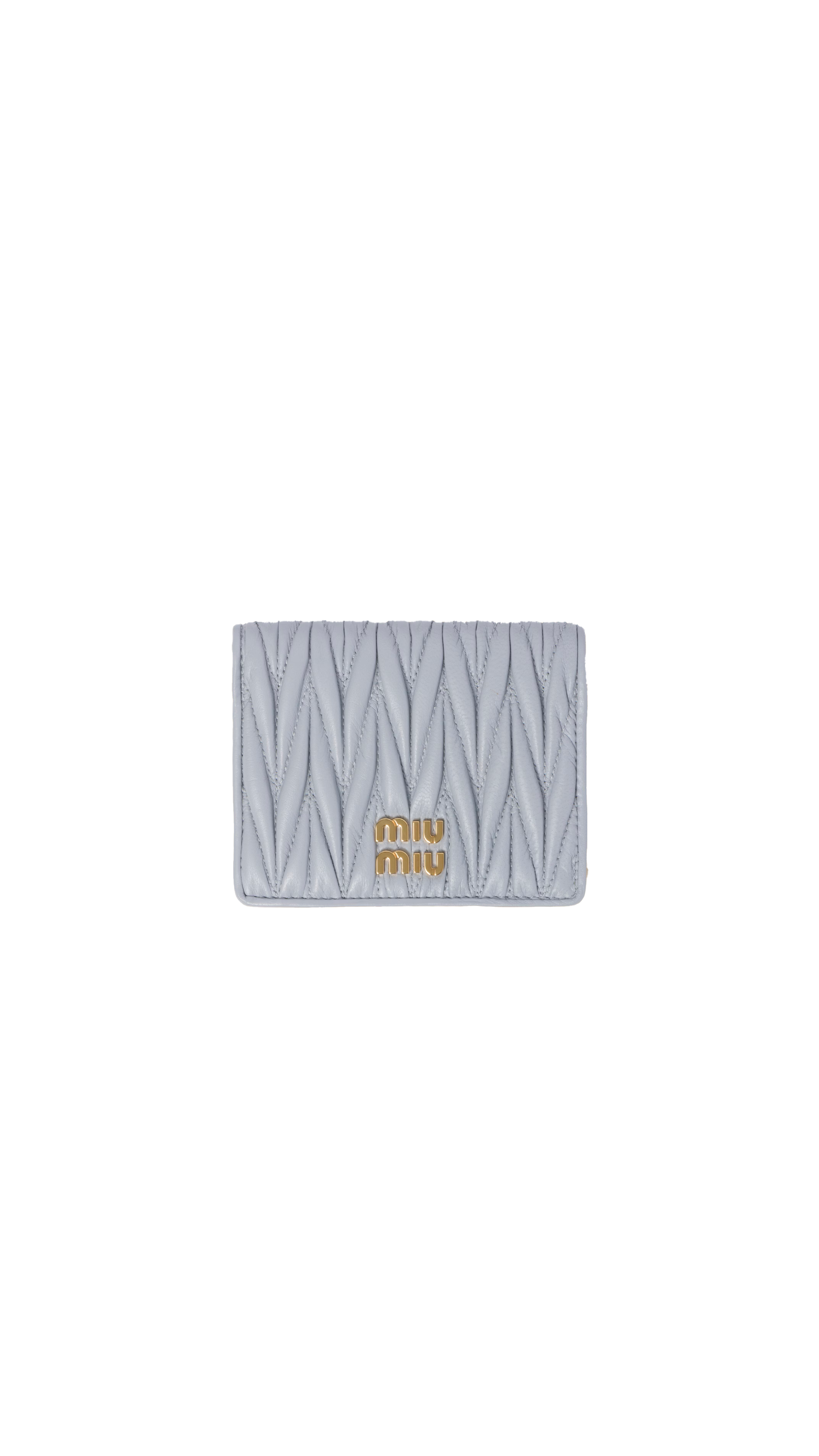 Small Matelassé Nappa Leather Wallet - Grey