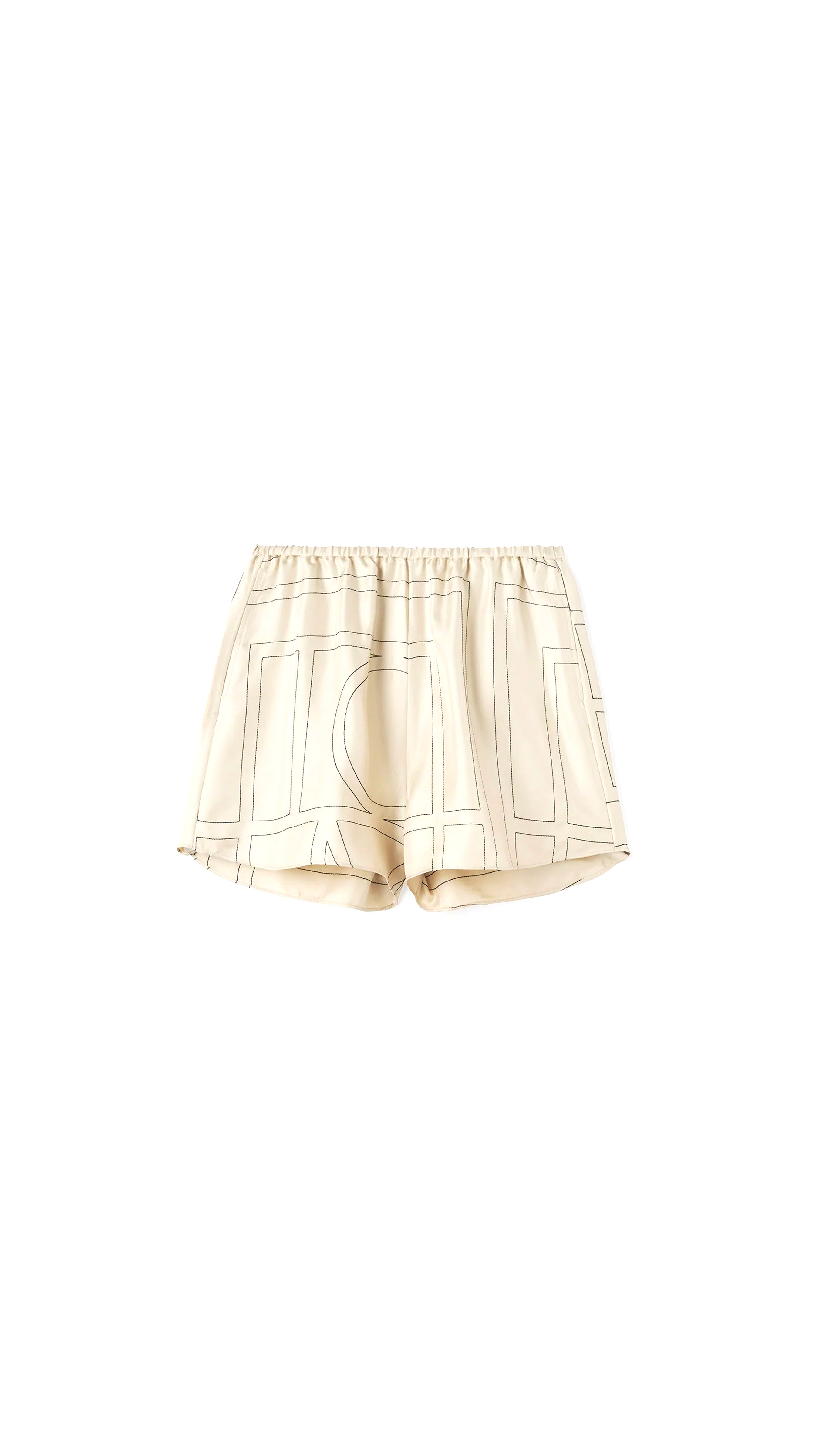 Monogram Silk Pj Shorts - Ivory