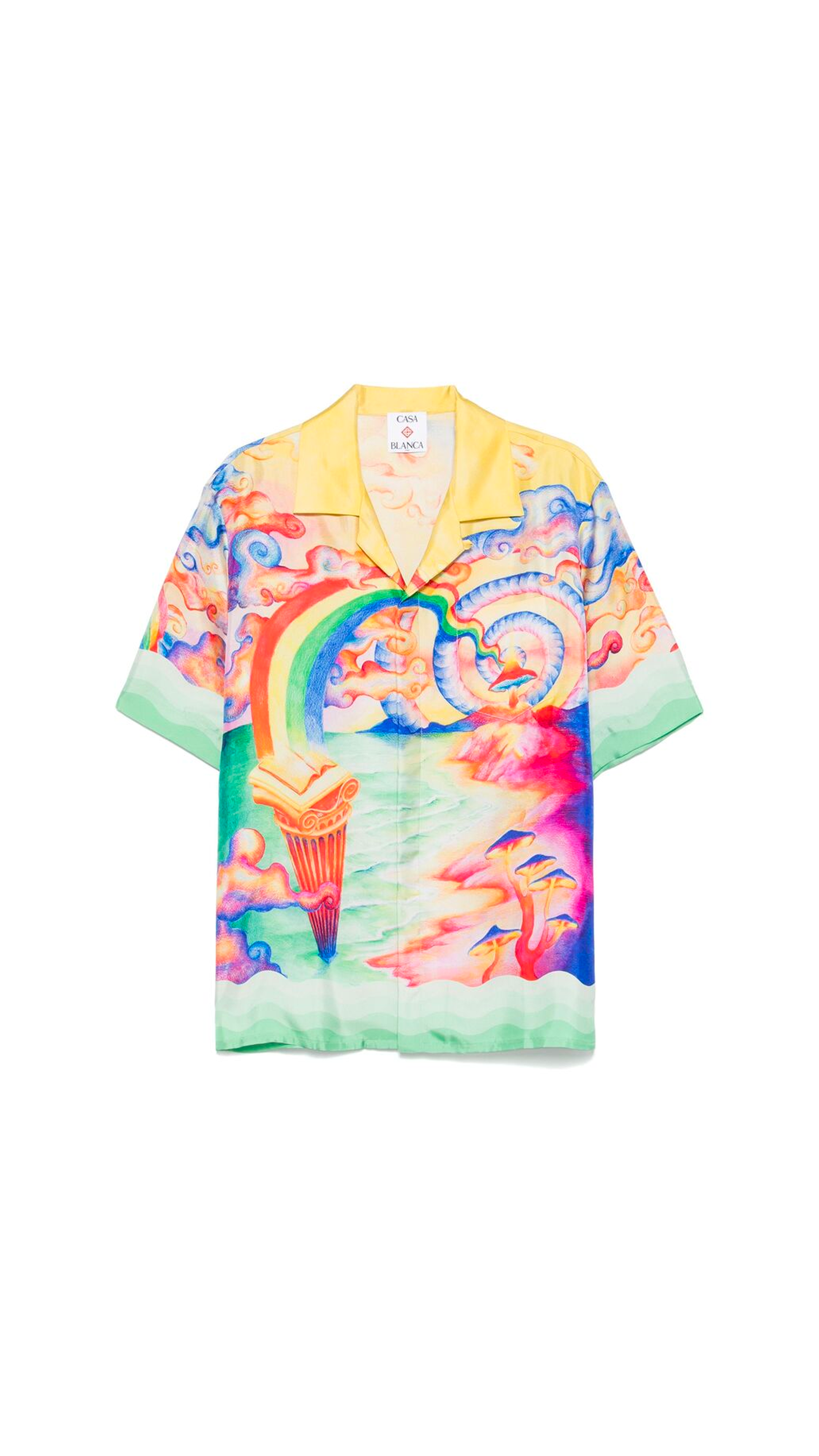 Short Sleeve Silk Shirt - Multicolor