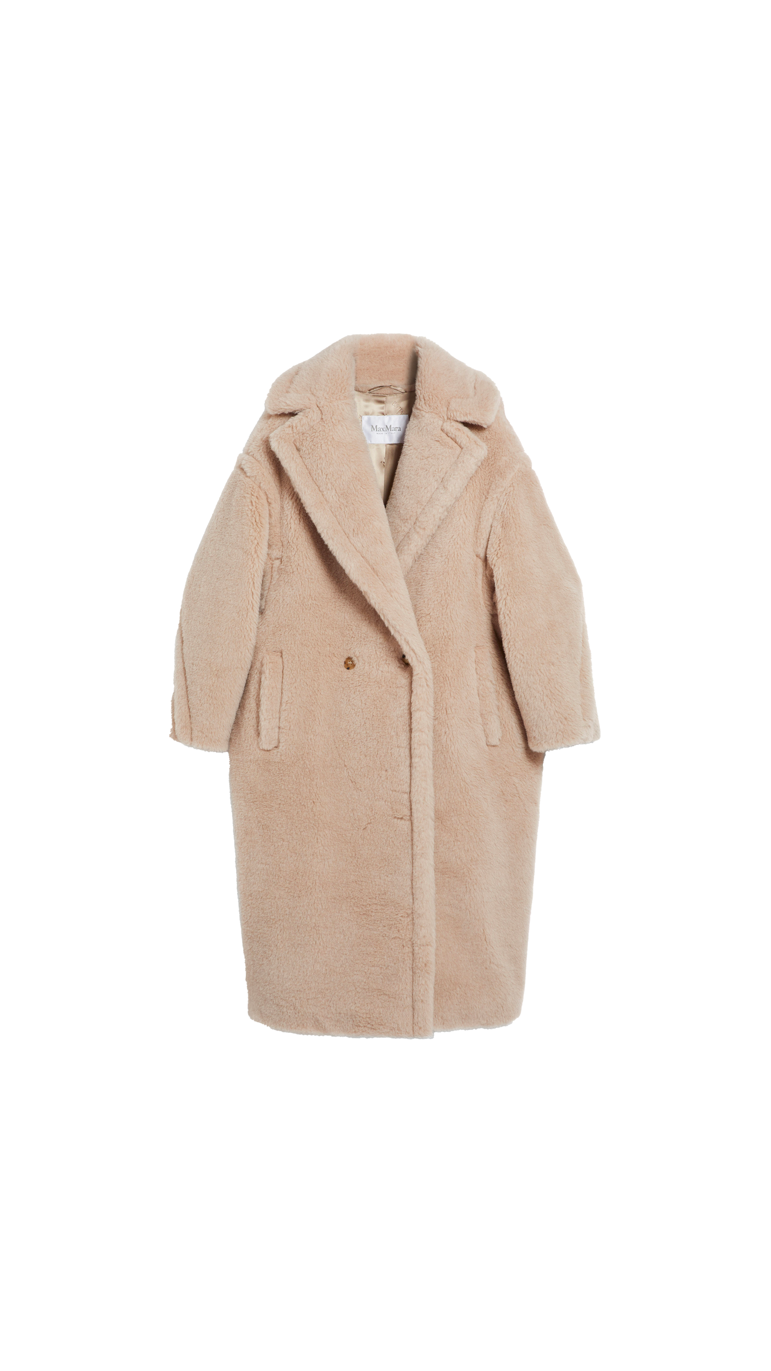 Teddy Bear Icon Coat In Alpaca and Wool - Beige