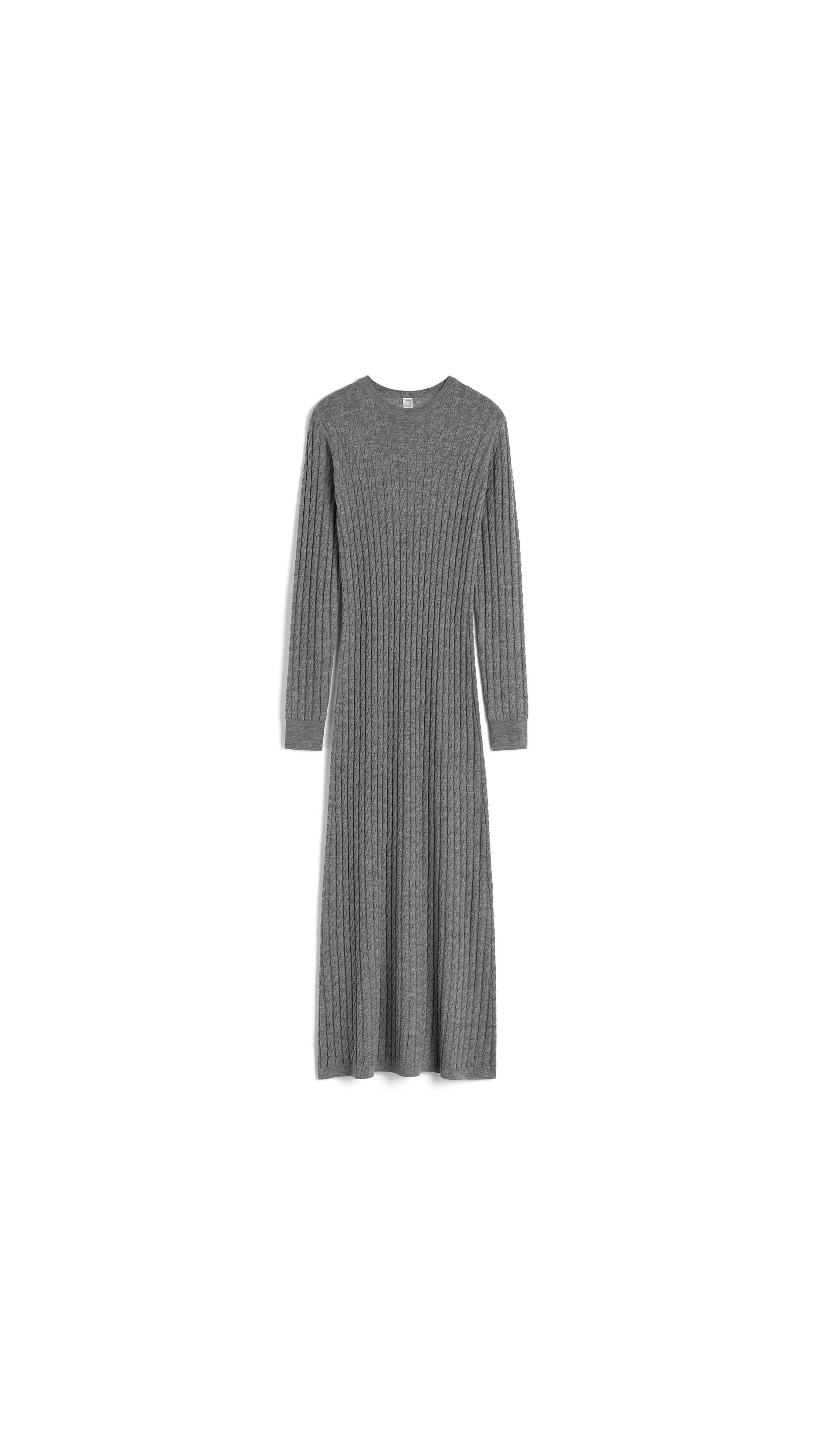 Cable Knit Dress - Grey Melange