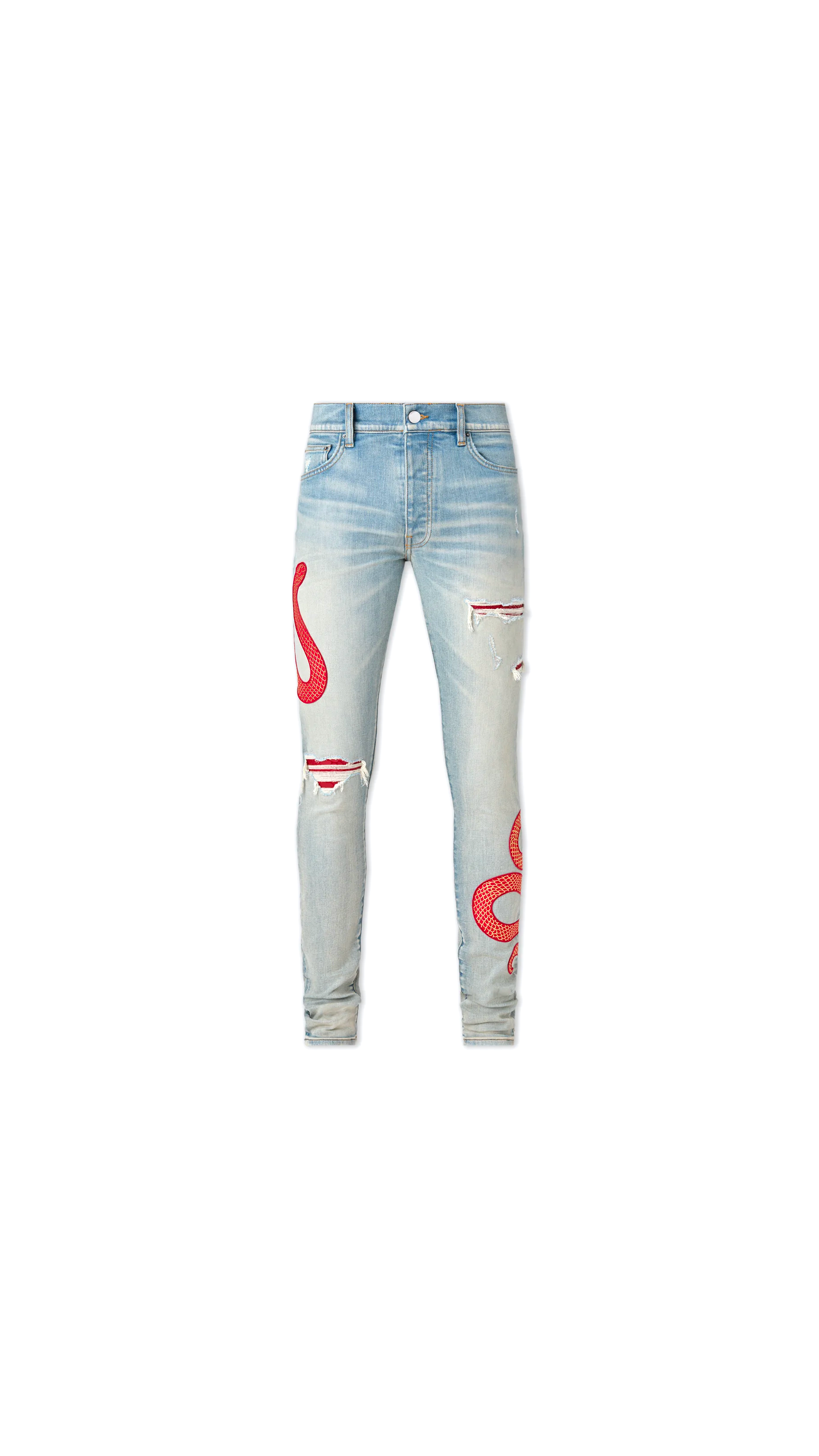 Amiri Snake Skinny Jean - Indigo