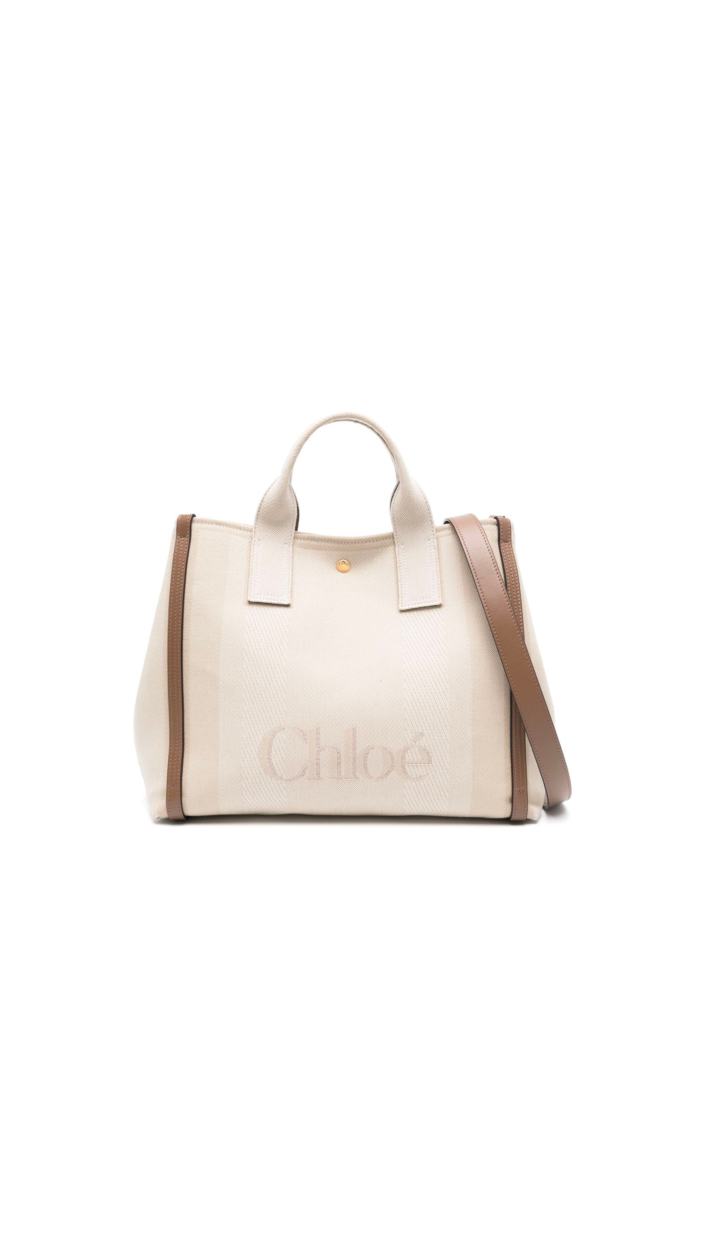 Carry Large Tote Bag - Beige/Brown