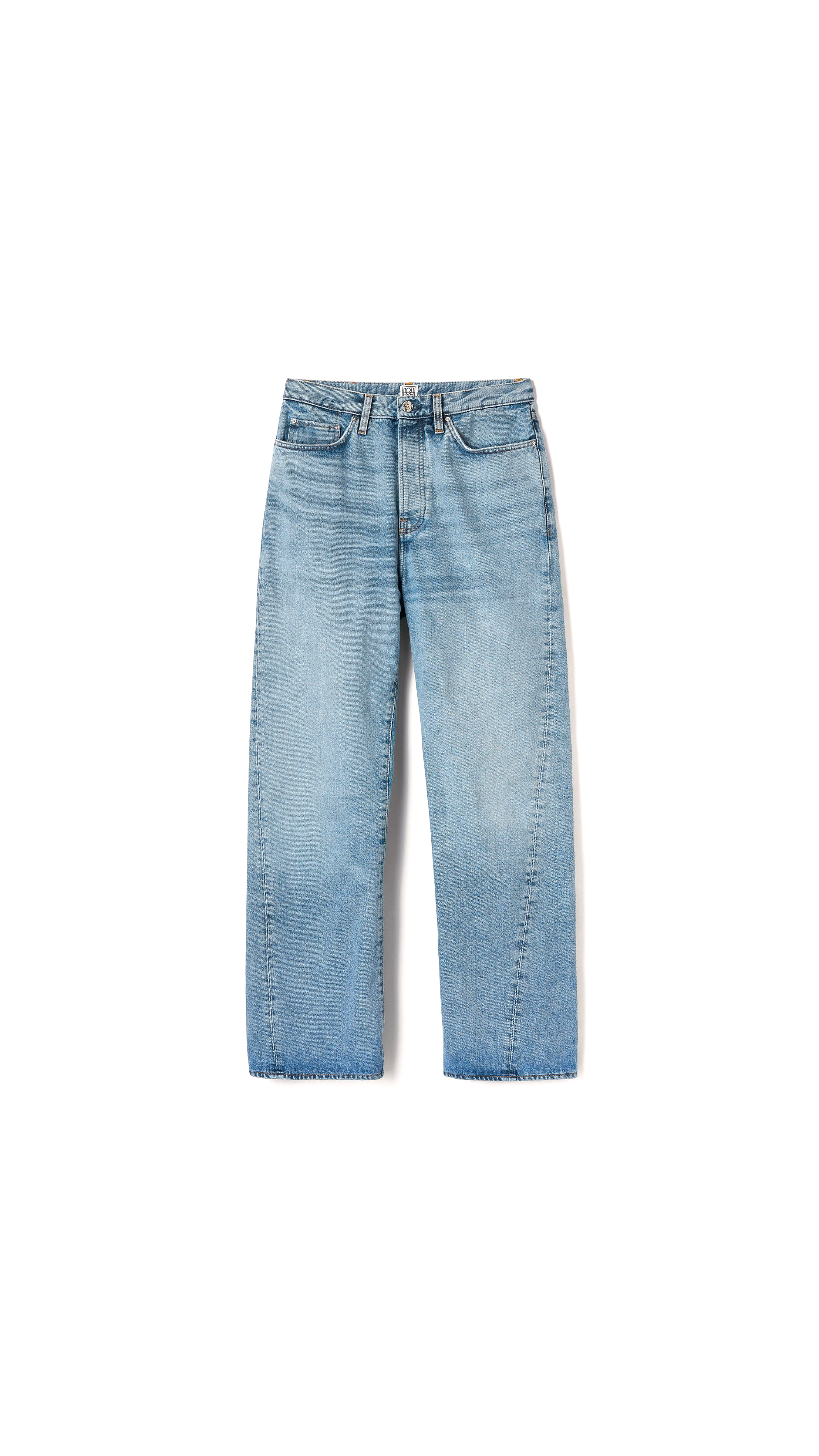 Twisted Seam Denim Full Length Worn - Blue