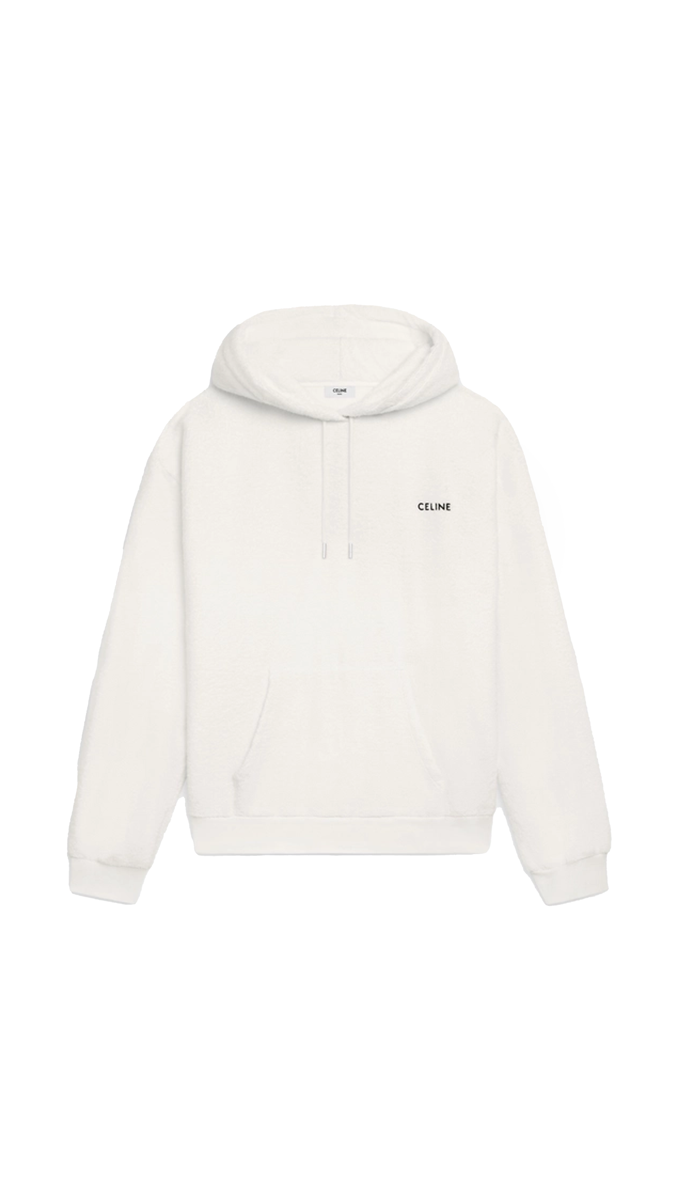 Loose Hoodie in Terry Cotton  - White