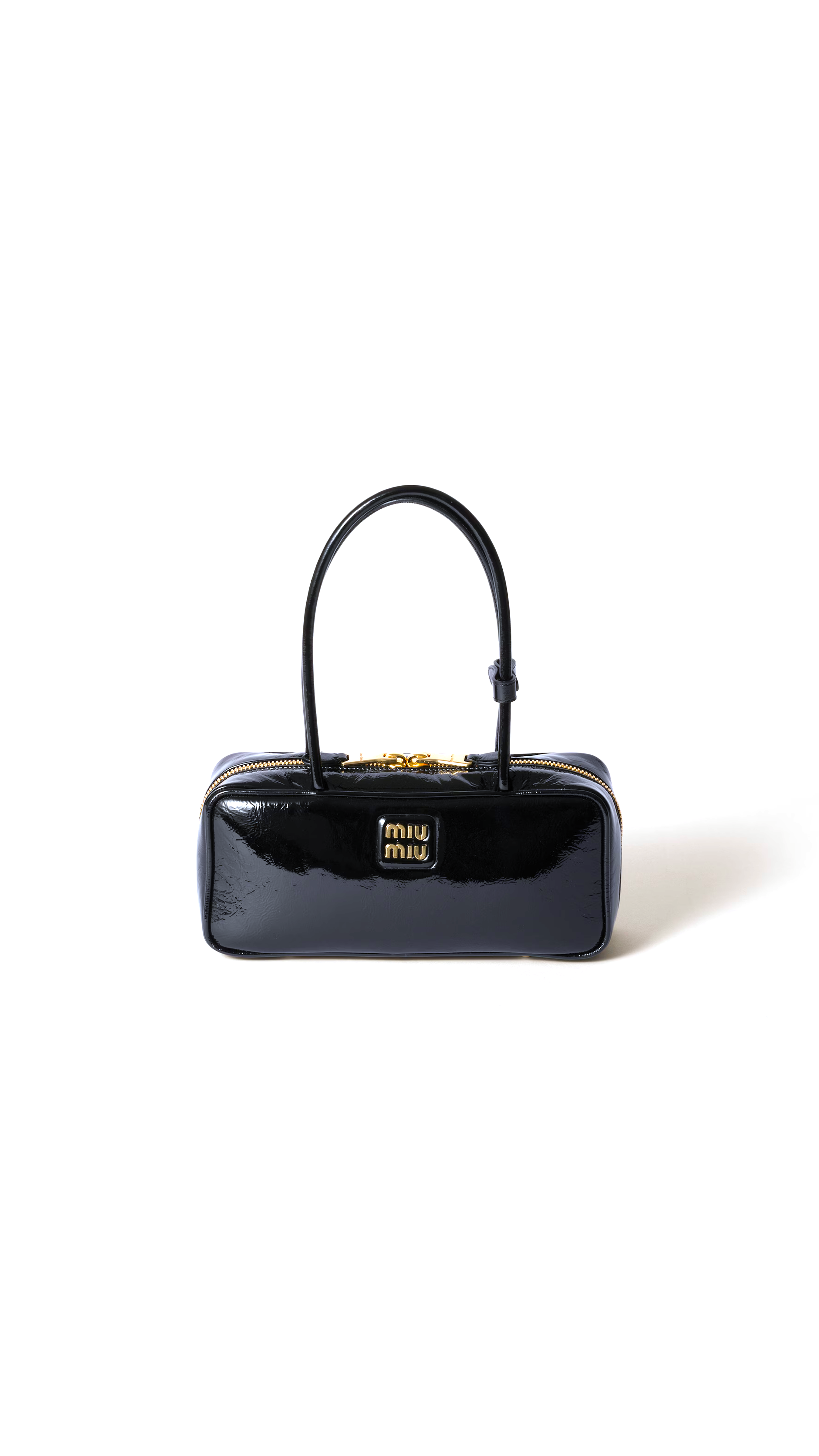 Beau Naplak Patent Leather Bag - Black