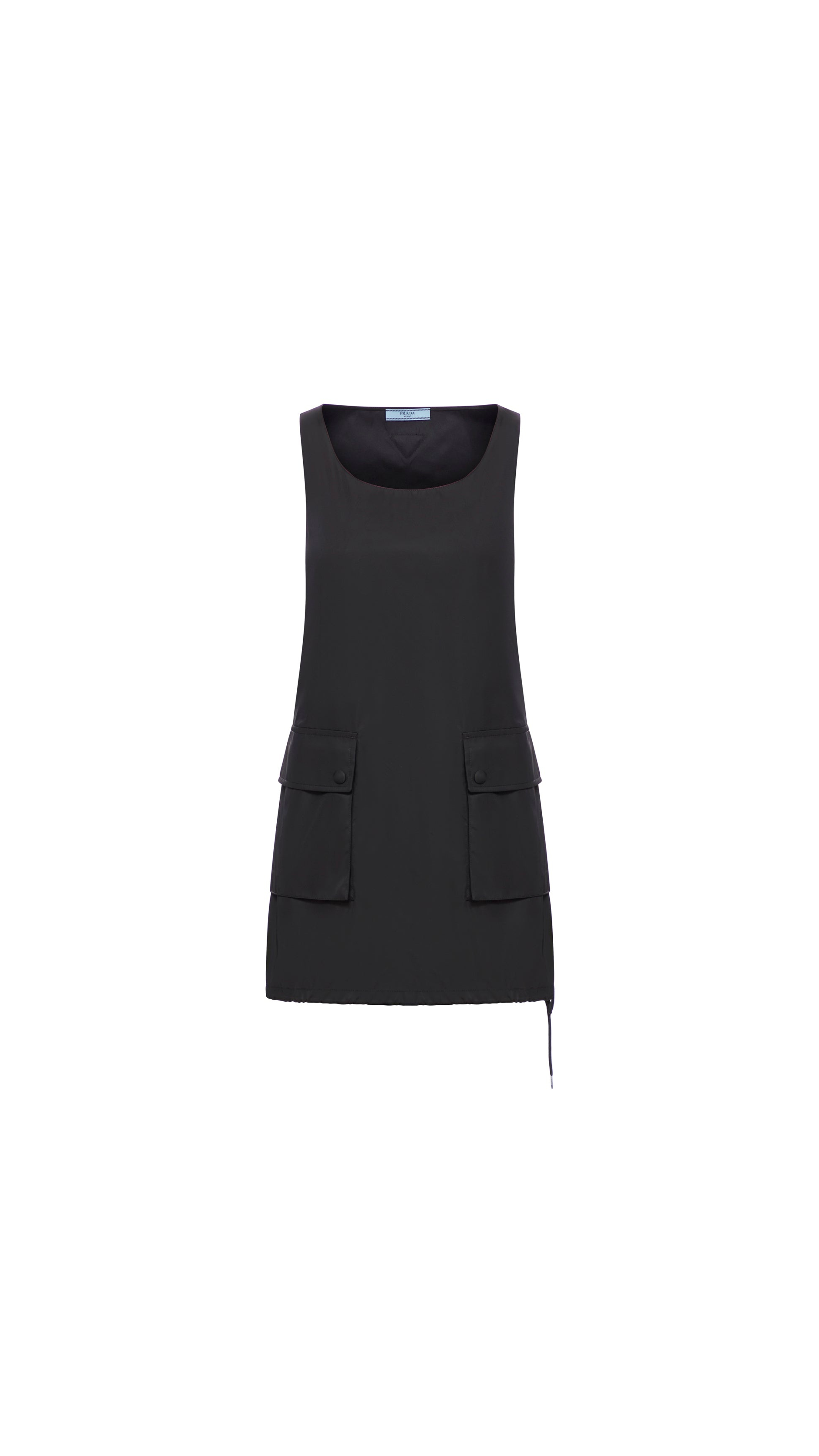 Re-nylon Dress With Applied Pockets - Black