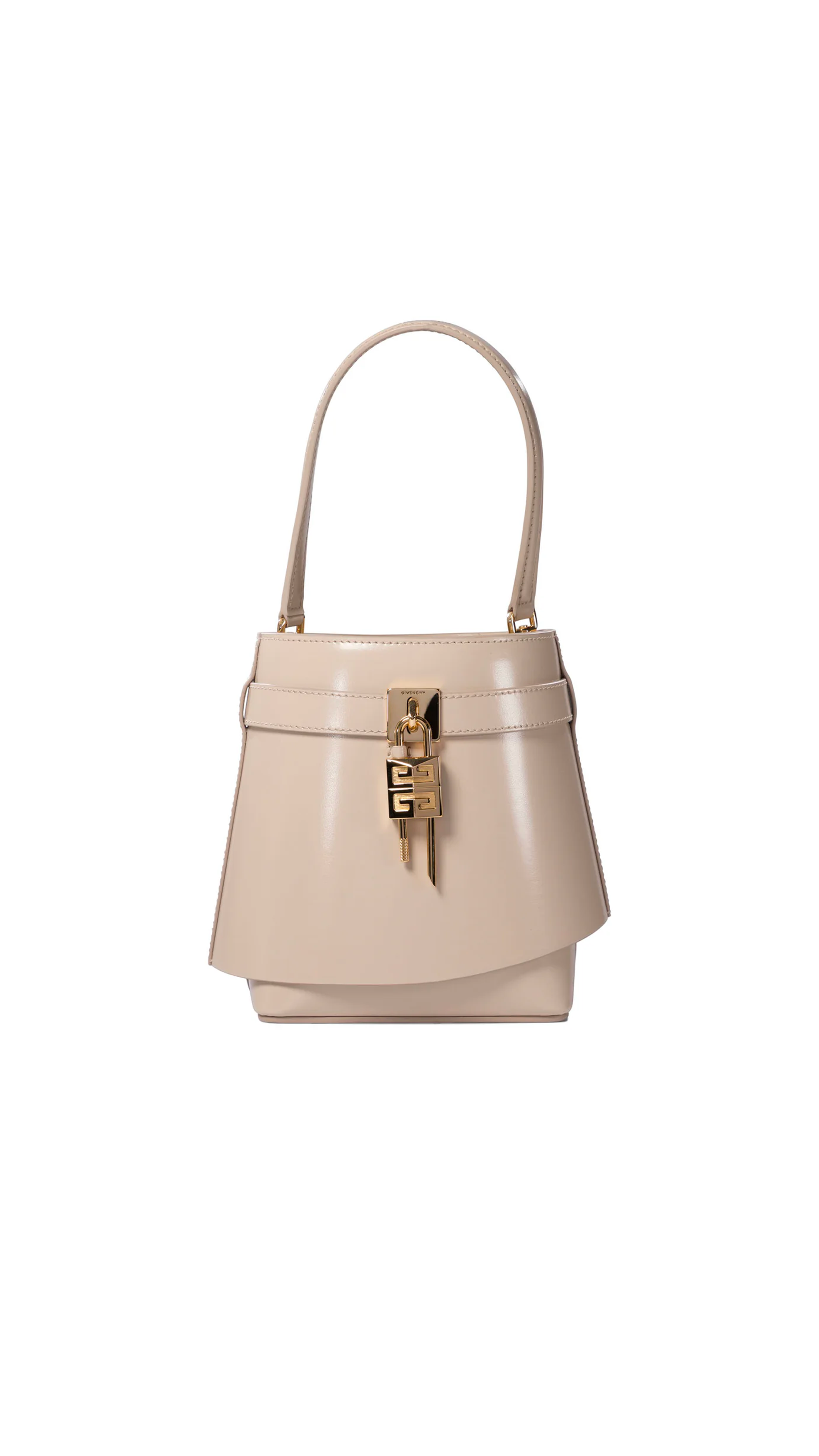 Shark Lock Bucket Bag - Beige