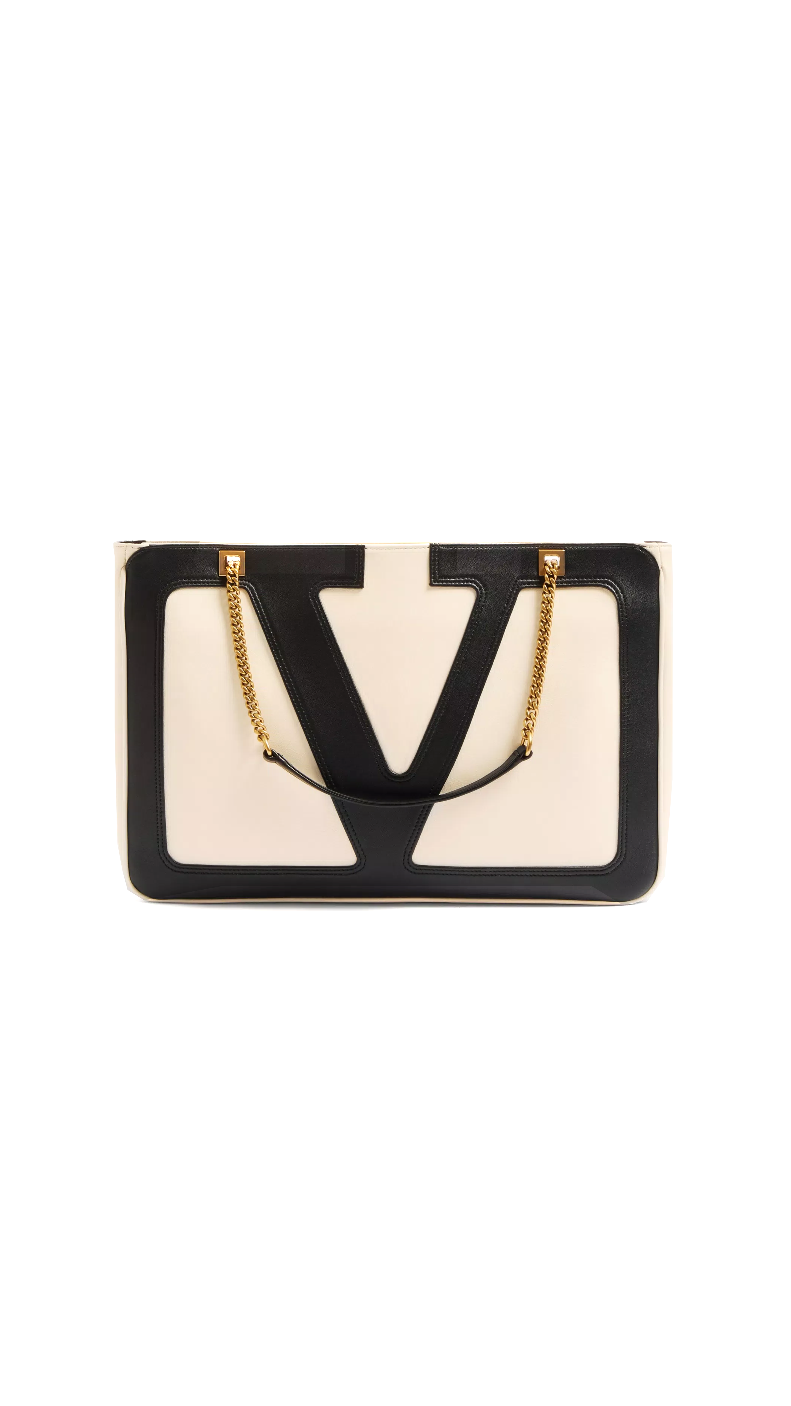 Viva Superstar Medium Nappa Leather Shopping Bag - Ivory/Black