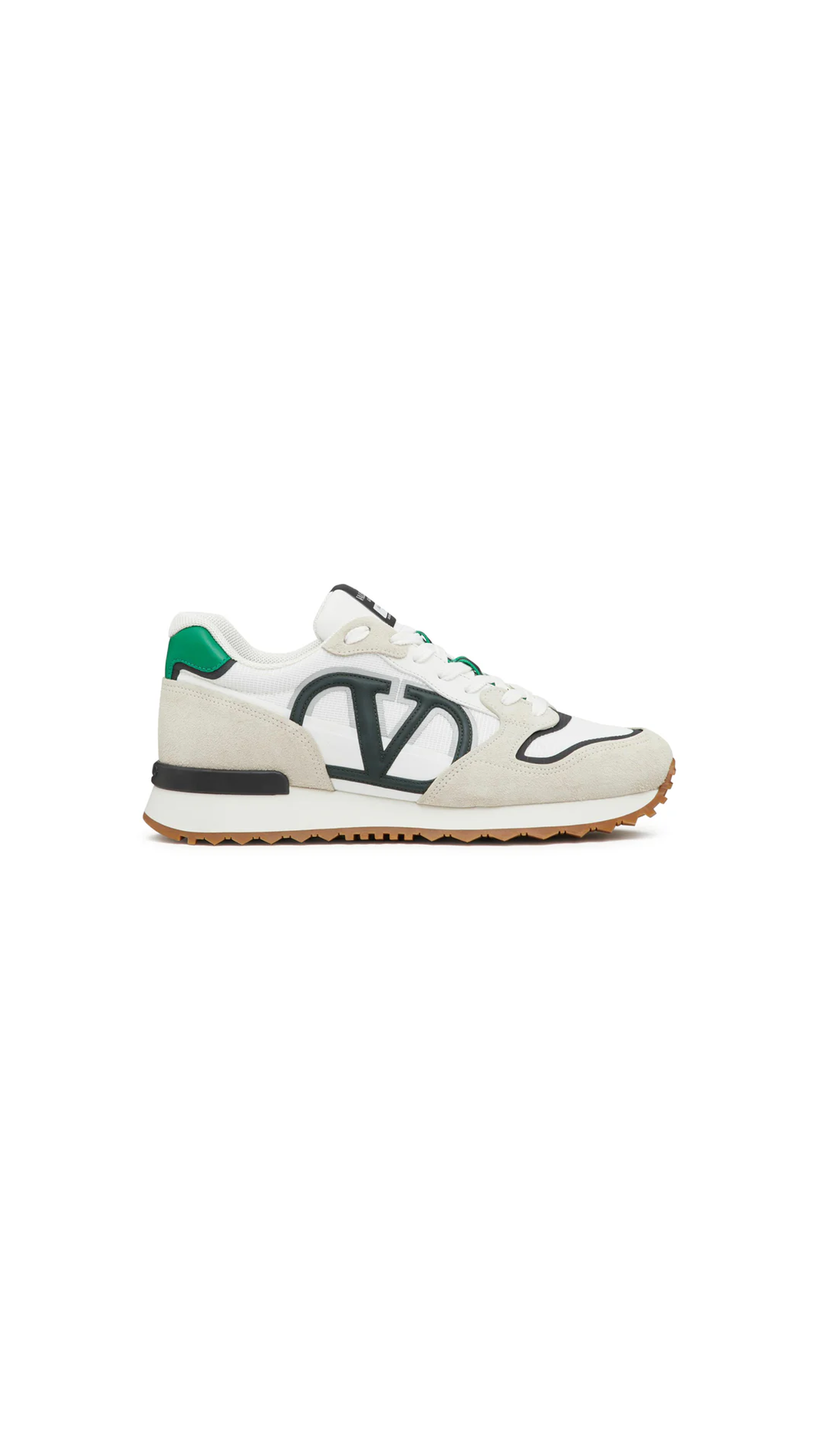 Low-Top Vlogo Pace Sneaker In Crust, Fabric And Calf - Ice White Greenmount