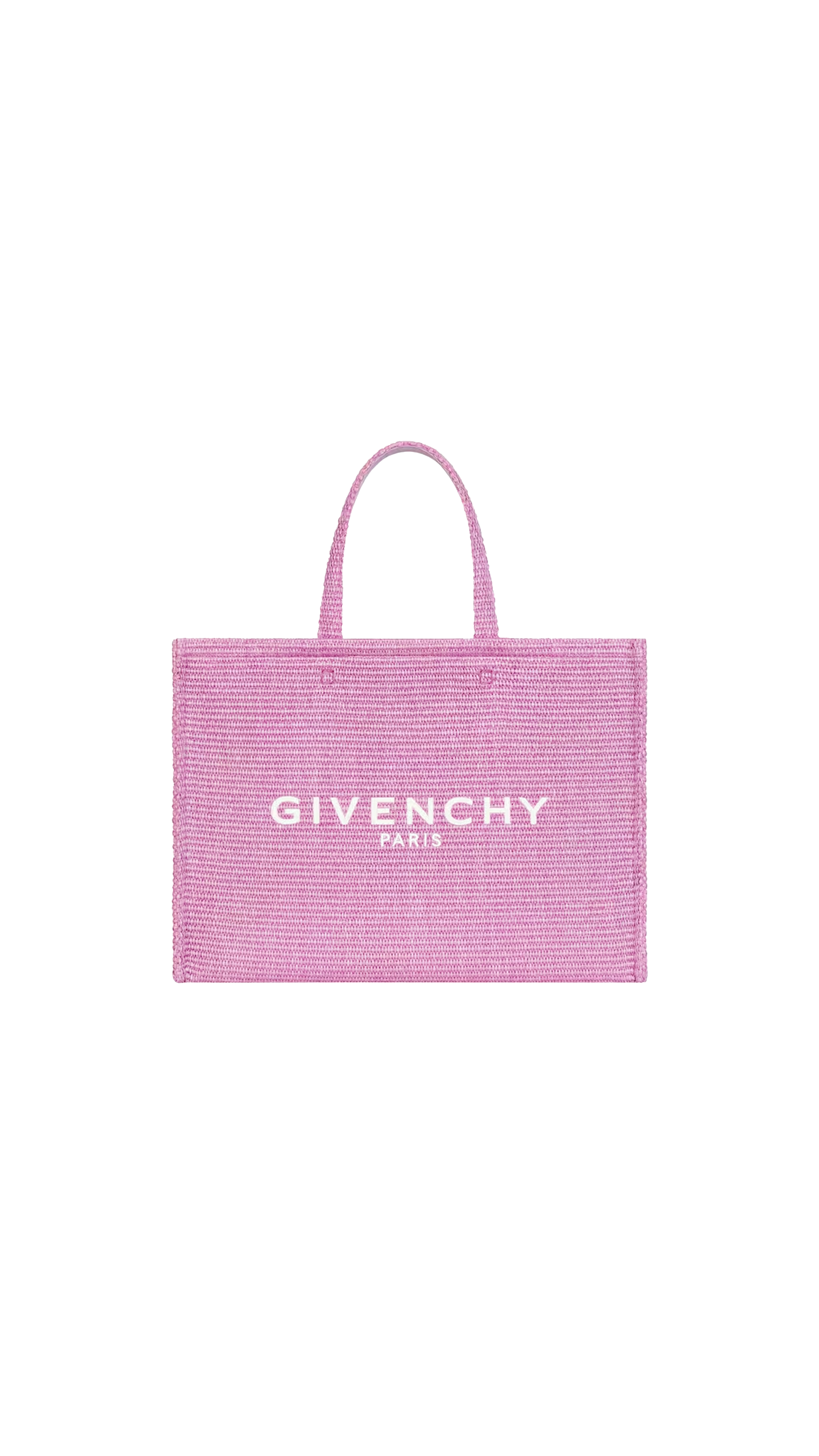 Medium G-tote Bag In Raffia - Pink