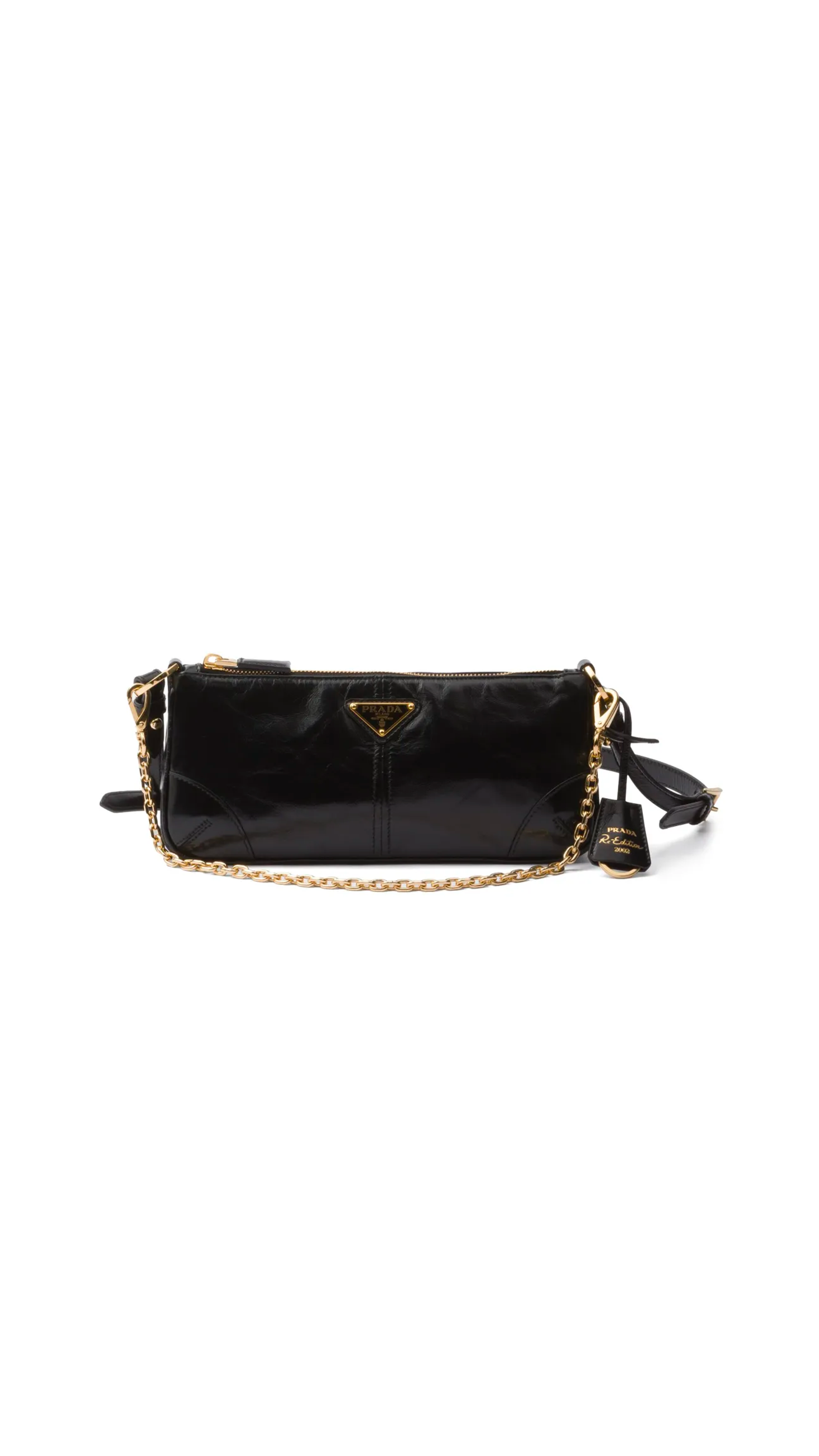 Prada Medium Re-Edition 2002 Leather Shoulder Bag - Black