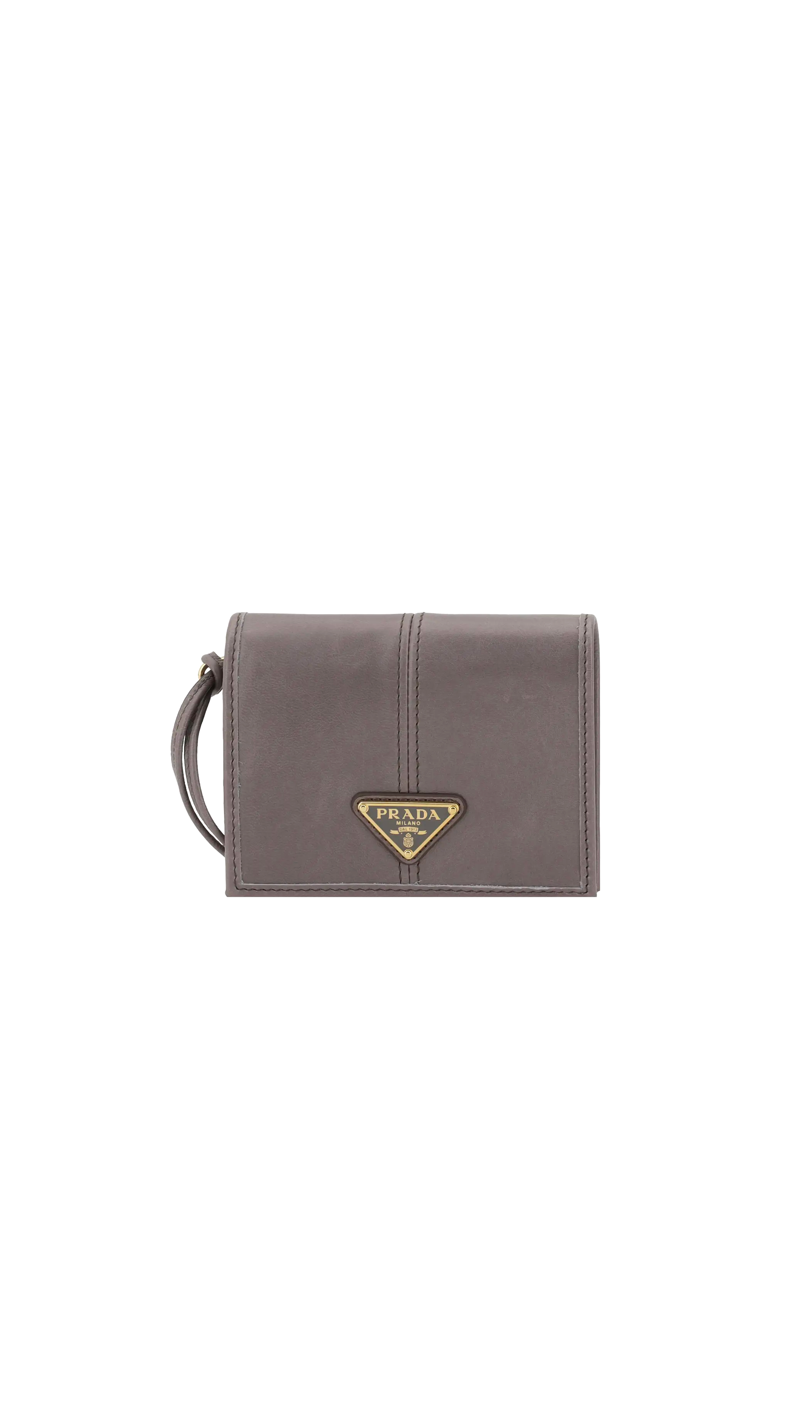 Prada Small Leather Wallet - Grey