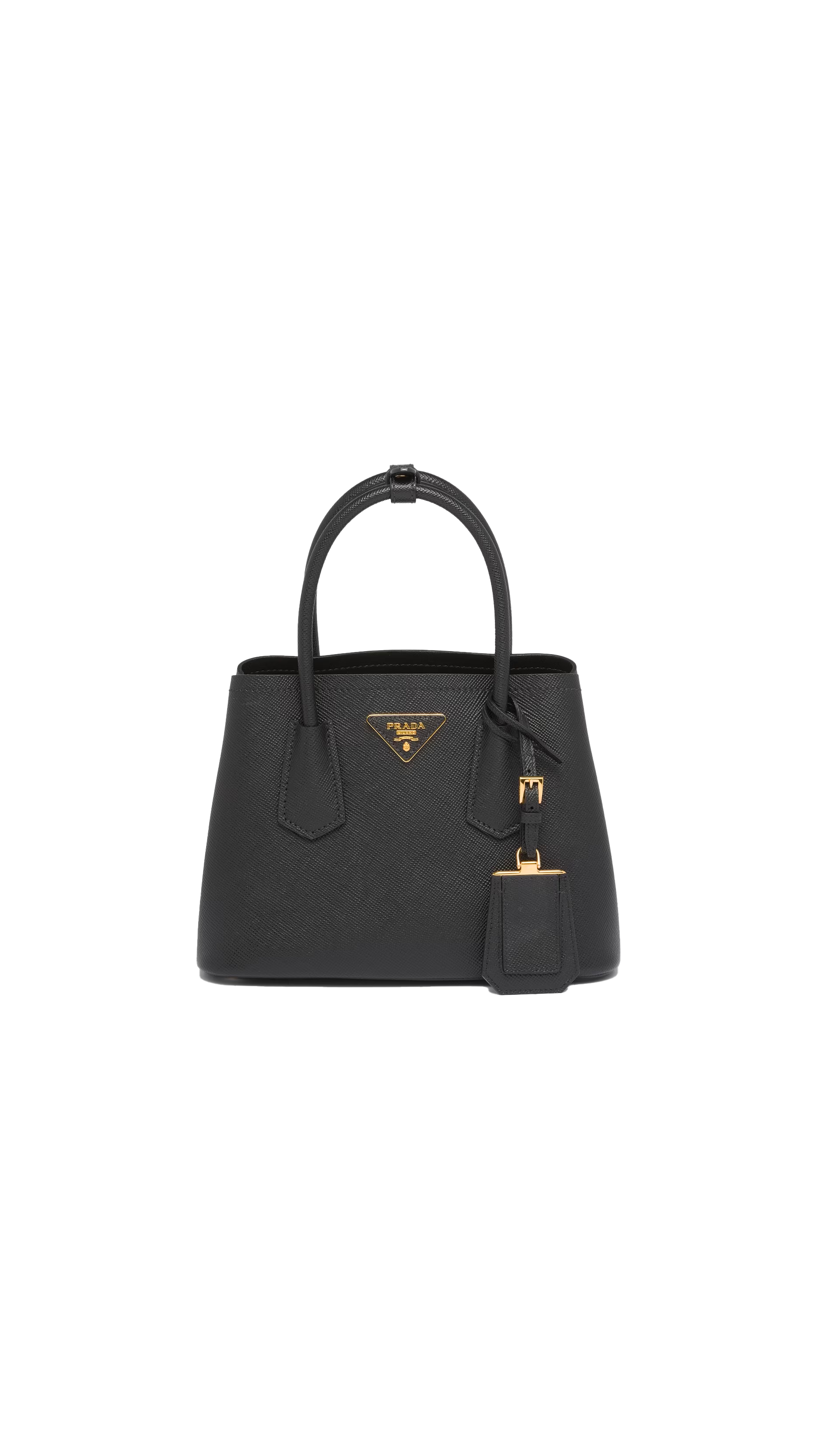 Prada Double Saffiano Leather Mini Bag - Black