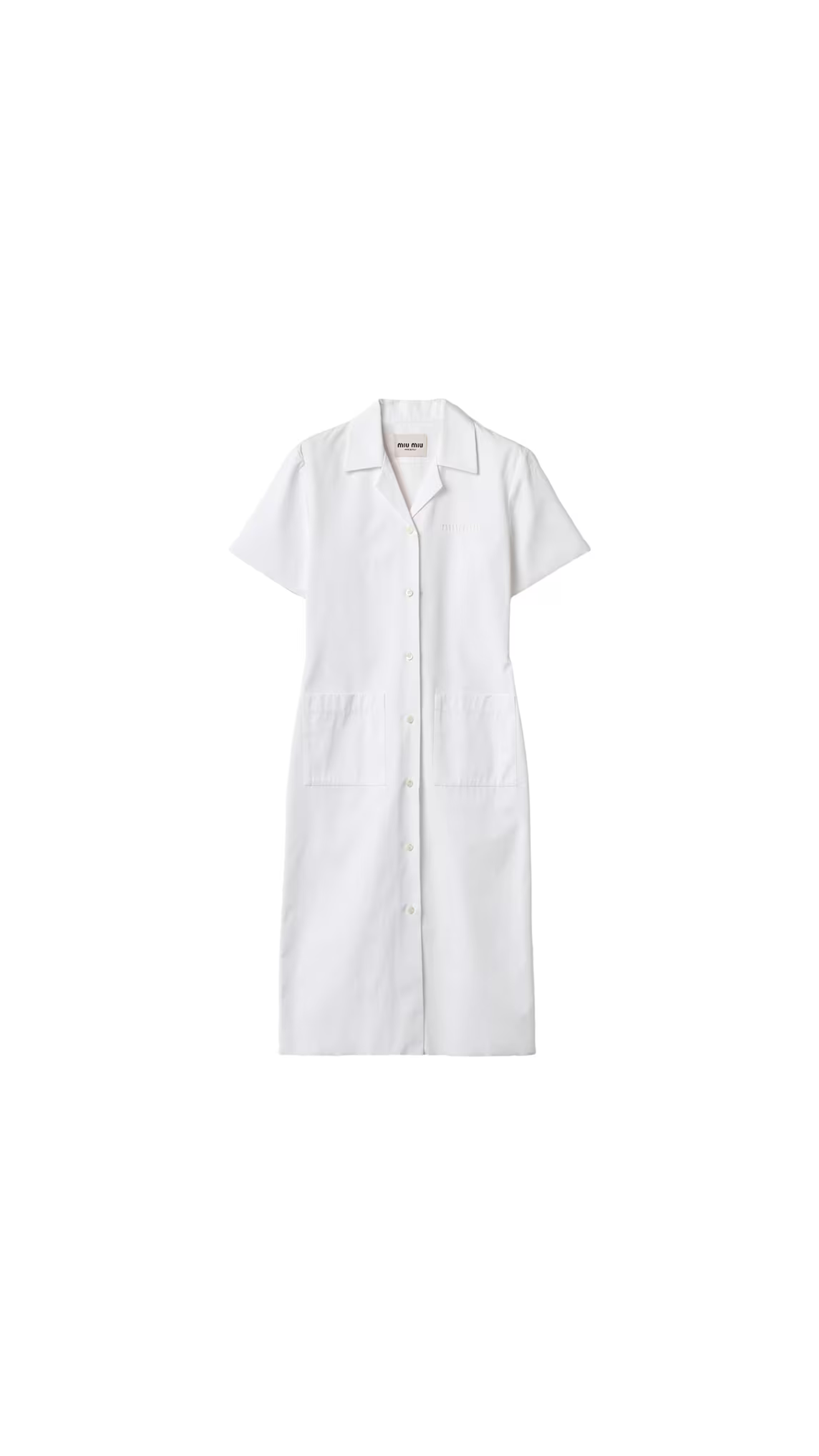 Poplin and Jersey Dress - White