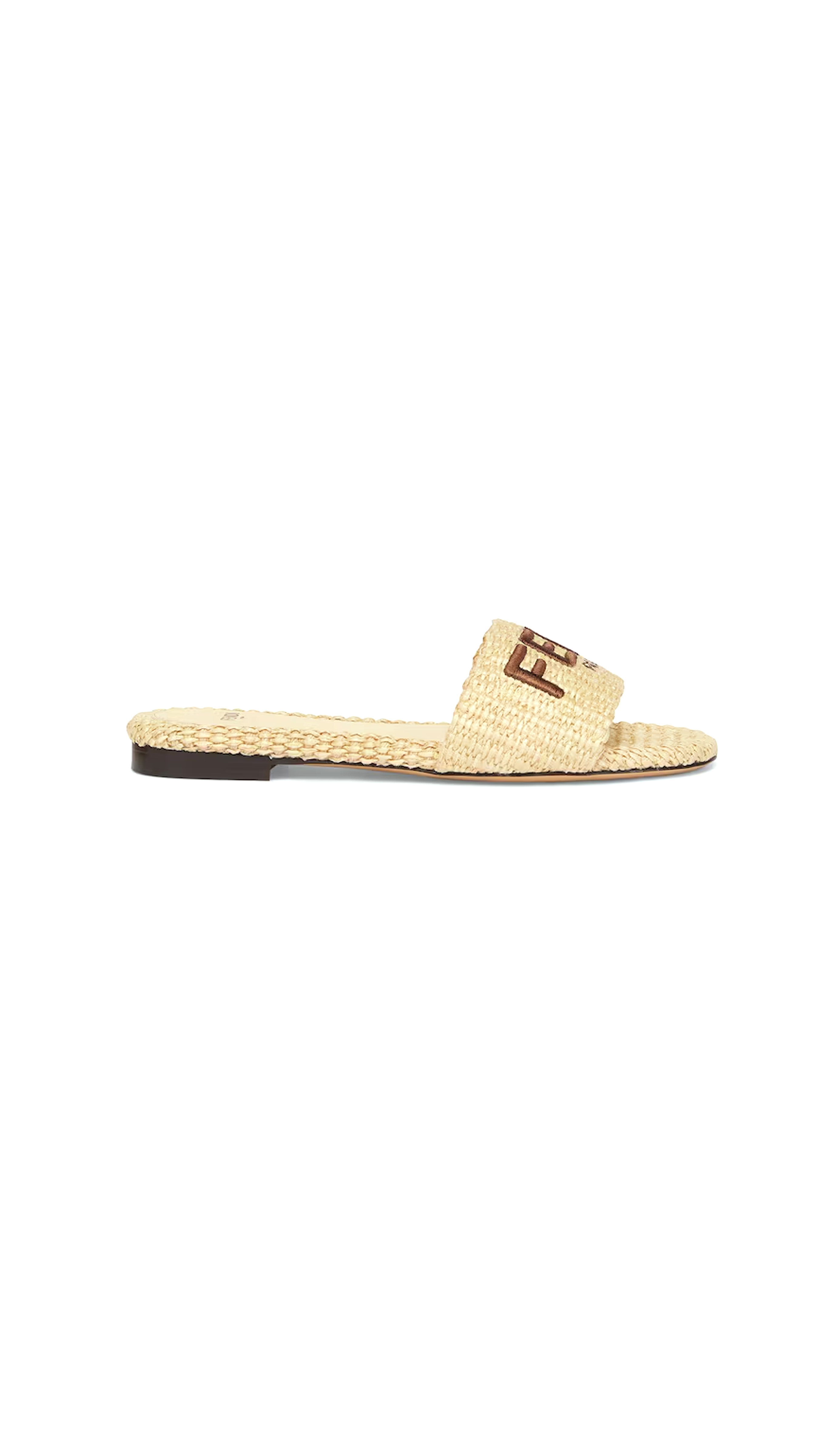 Signature Natural Raffia Slides - Beige