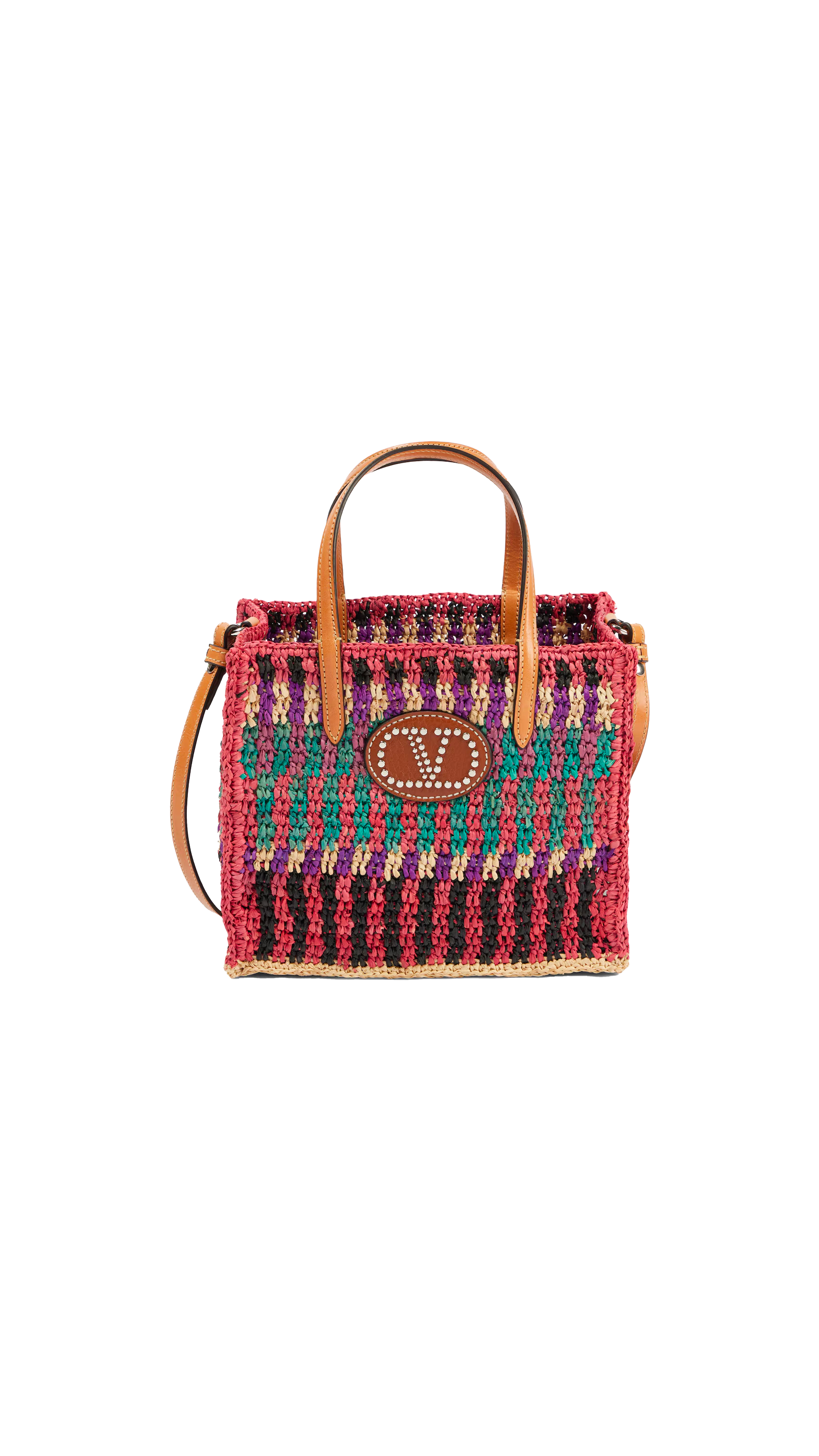 Vlogo Signature Small Raffia Tote Bag - Multicoloured