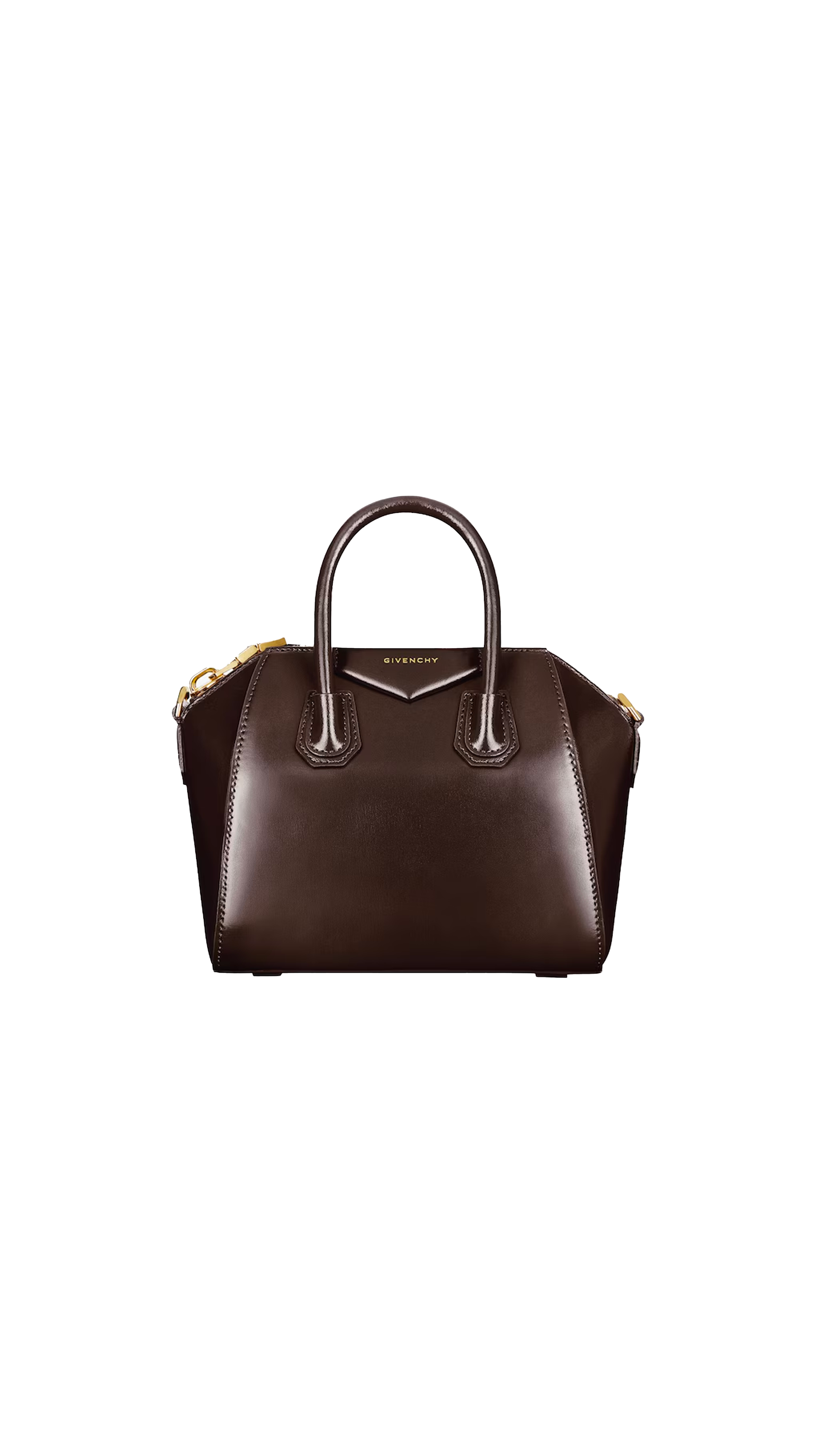 Mini Antigona Bag In Box Leather - Ebony Brown