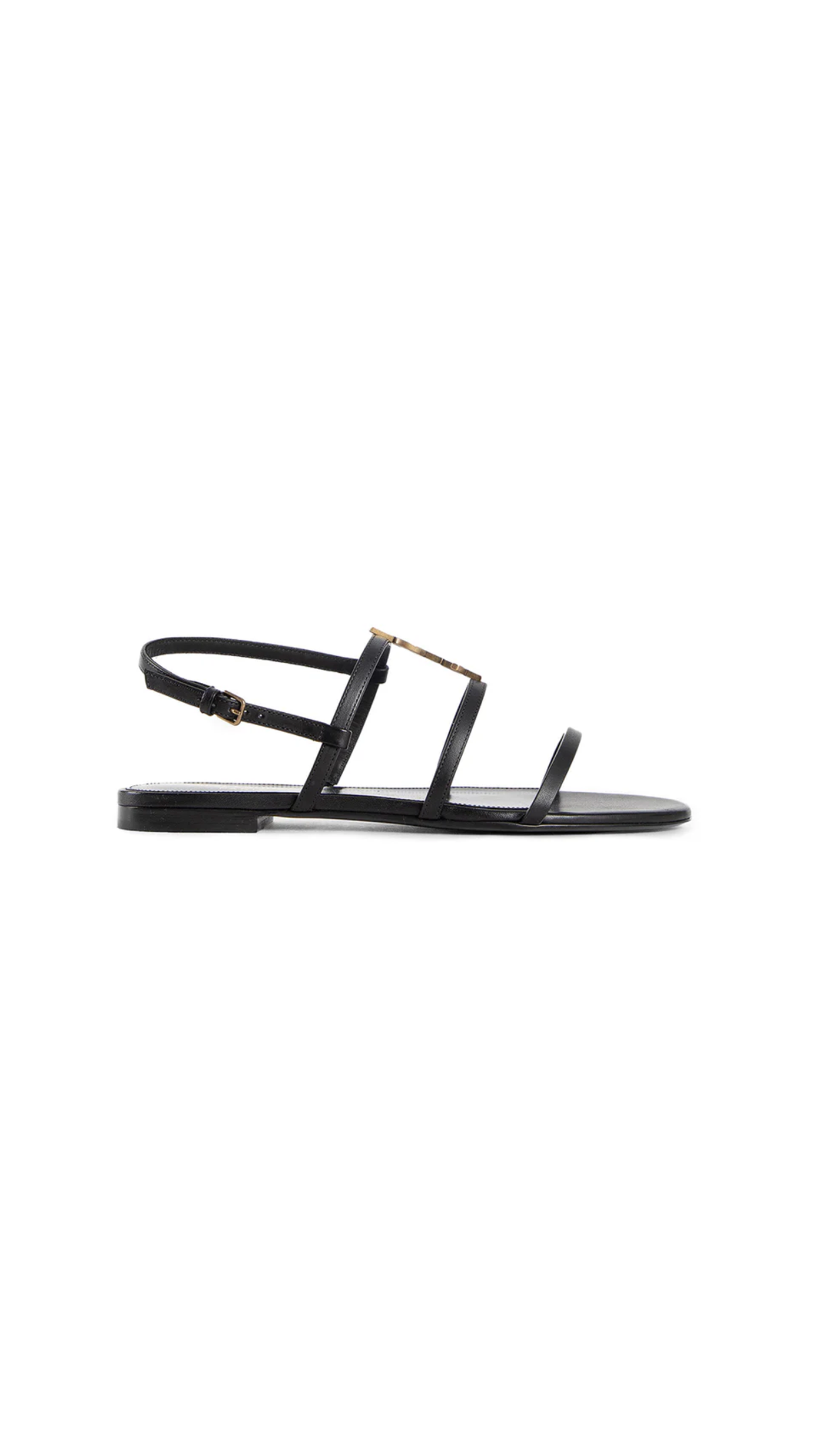 Cassandra Flat Sandals - Black/Gold